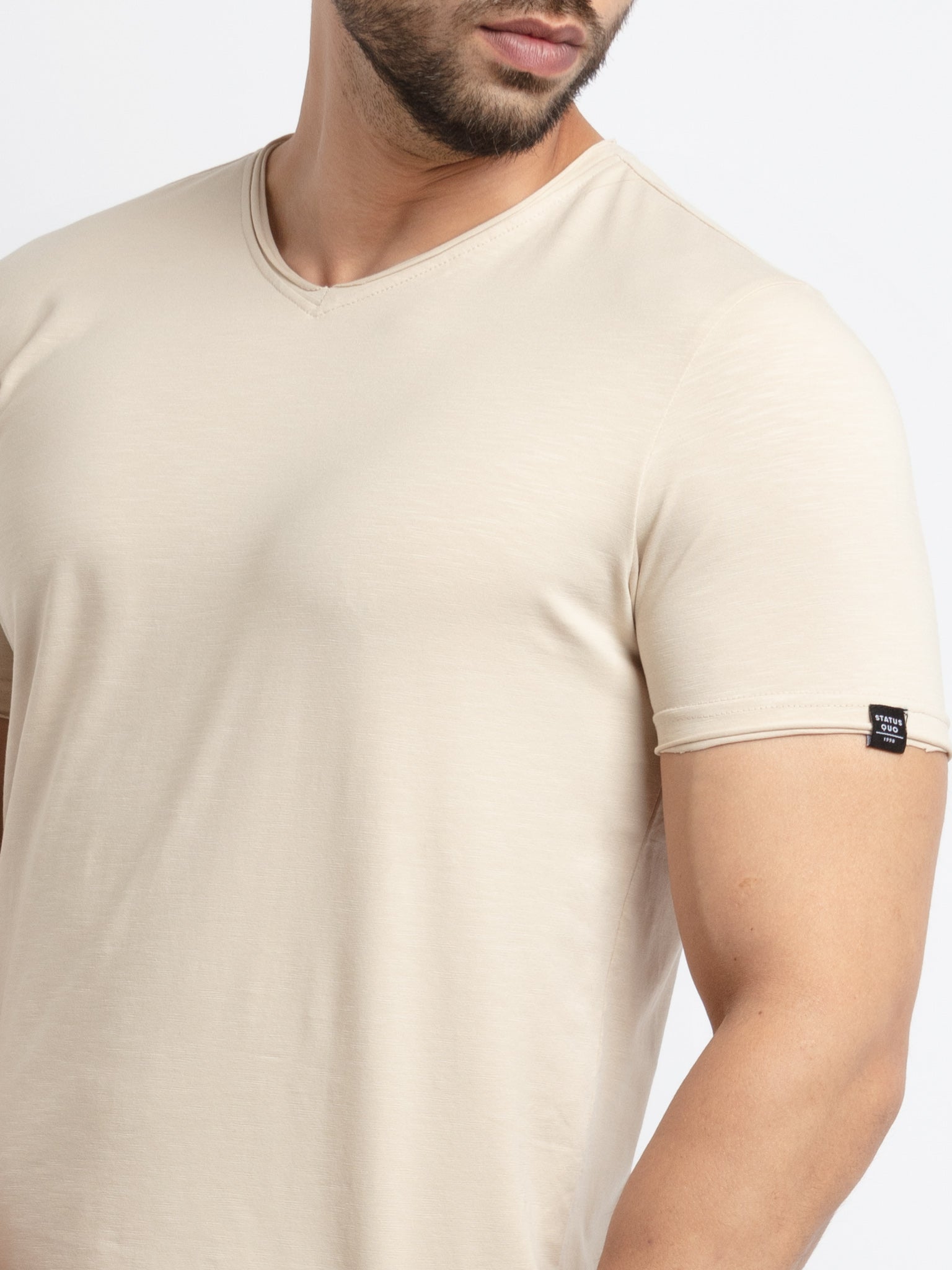 Mens Basic Taperd Fit V- Neck T-Shirt