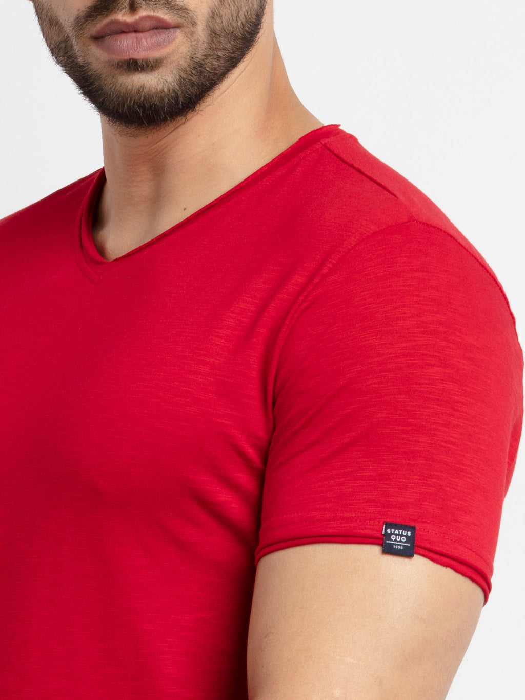Mens Basic Taperd Fit V- Neck T-Shirt