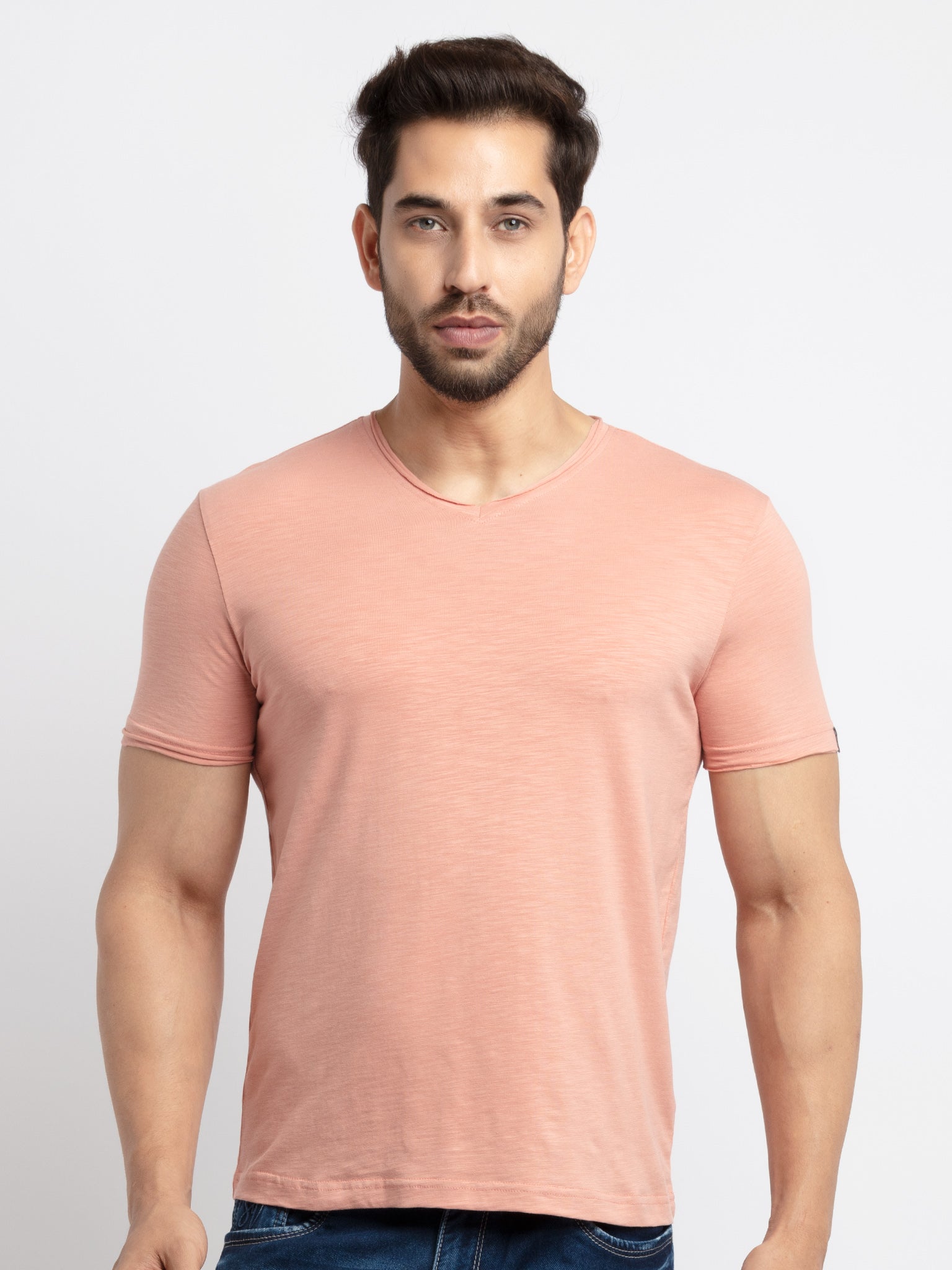 Status Quo |Solid V Neck T-shirt - 3XL, 4XL, 5XL