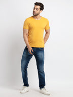 Mens Basic Taperd Fit V- Neck T-Shirt