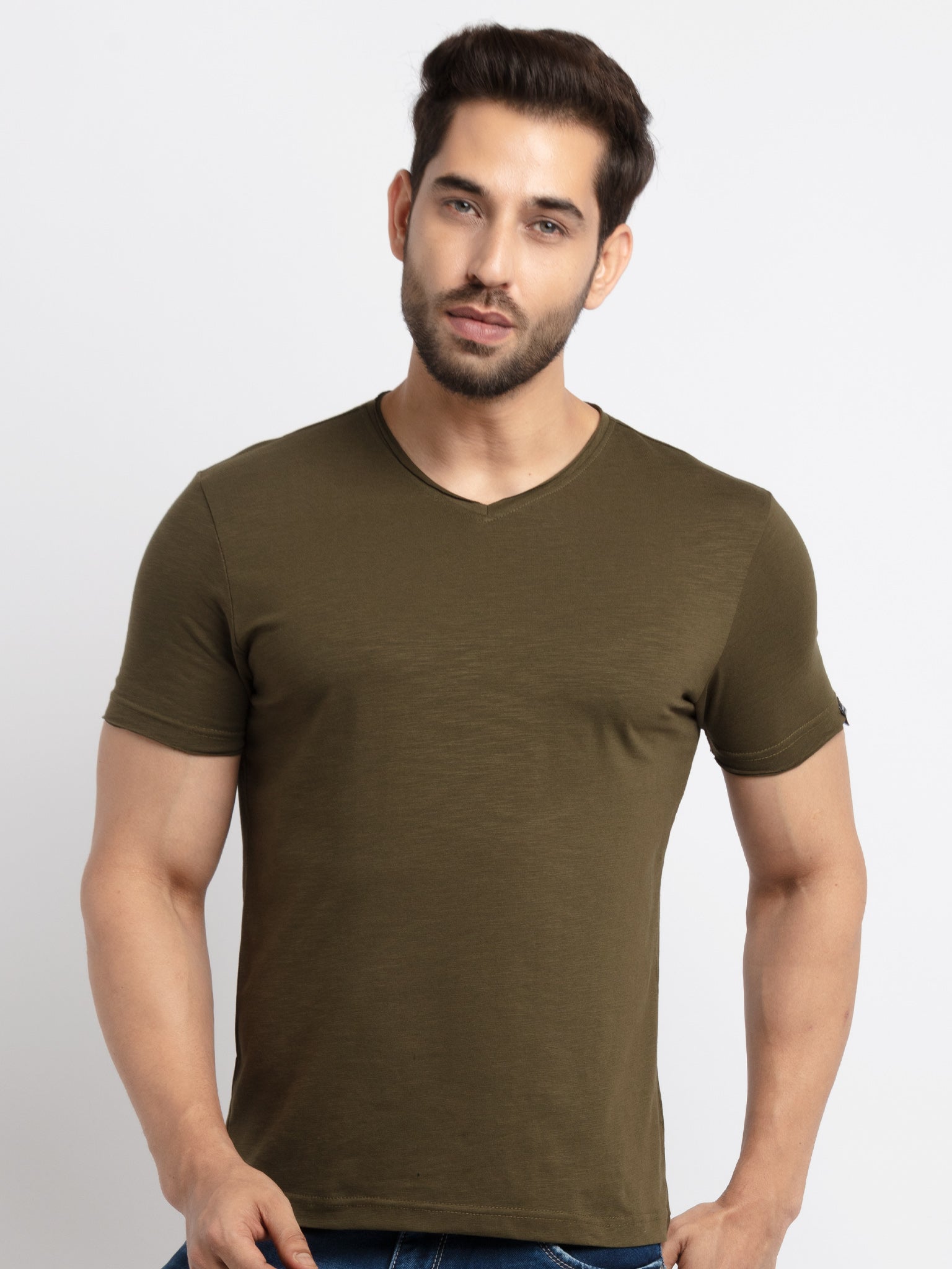 Status Quo |Solid V Neck T-shirt - 3XL, 4XL, 5XL