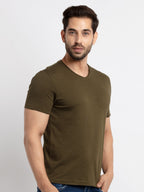 Mens Basic Taperd Fit V- Neck T-Shirt