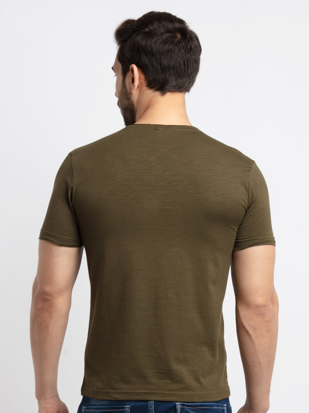 Mens Basic Taperd Fit V- Neck T-Shirt