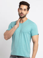 Mens Basic Taperd Fit V- Neck T-Shirt