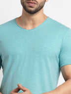 Mens Basic Taperd Fit V- Neck T-Shirt