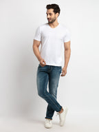 Mens Basic Taperd Fit V- Neck T-Shirt