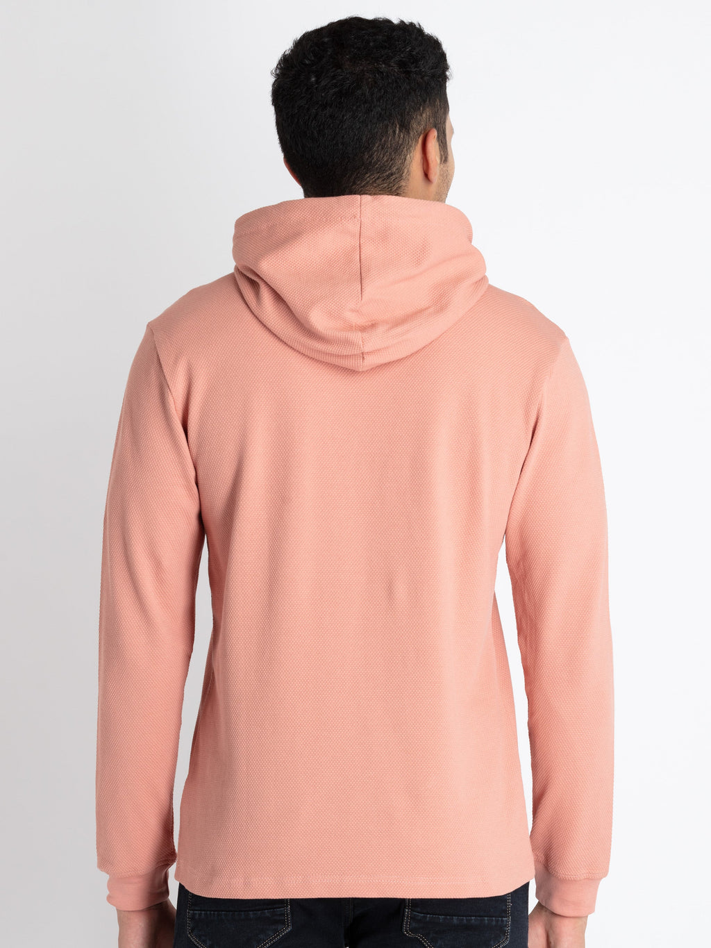 Mens V Neck Hooded T-Shirt