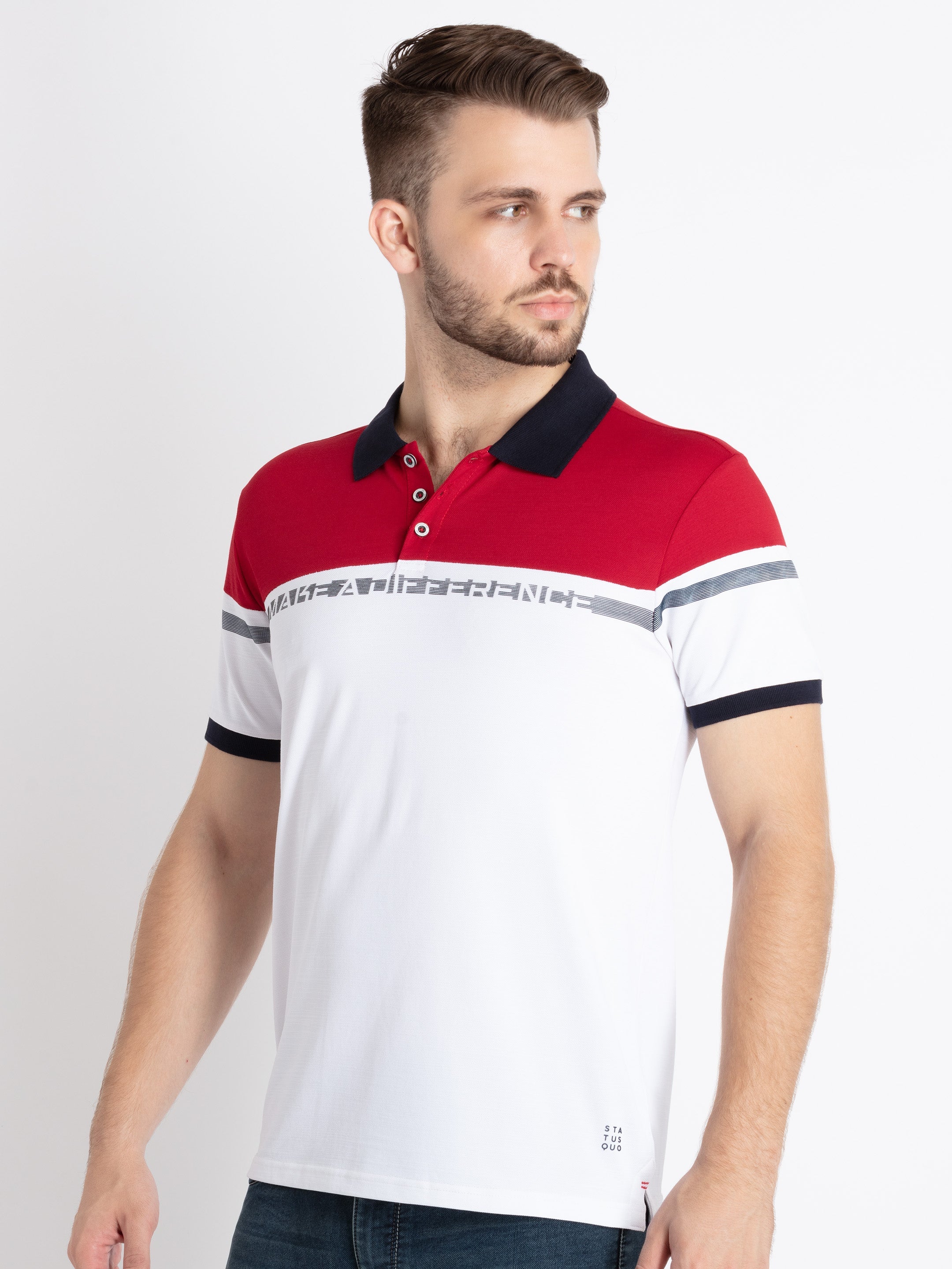 Mens Colorblocked Polo T-Shirt