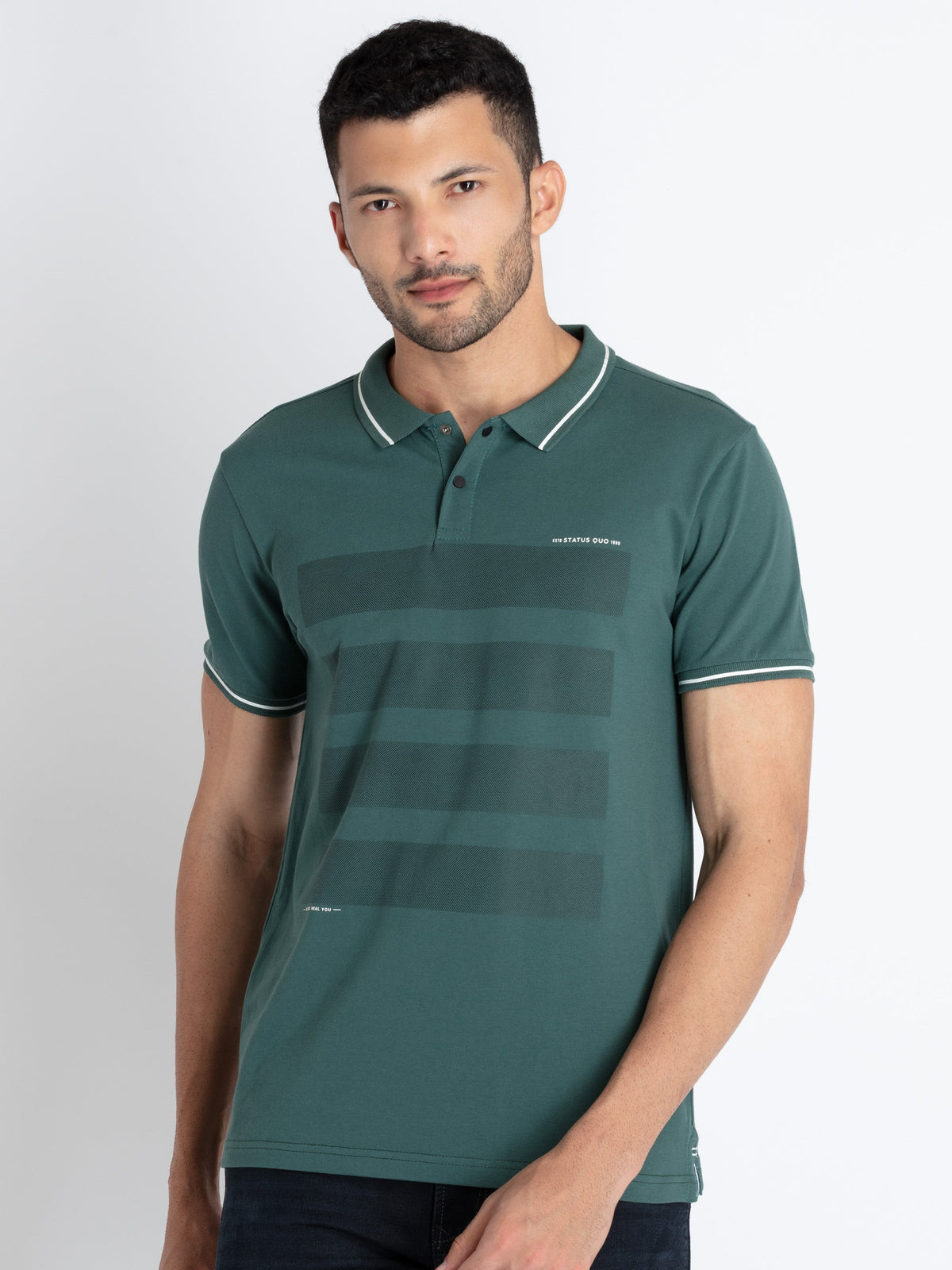 Printed polo t shirt