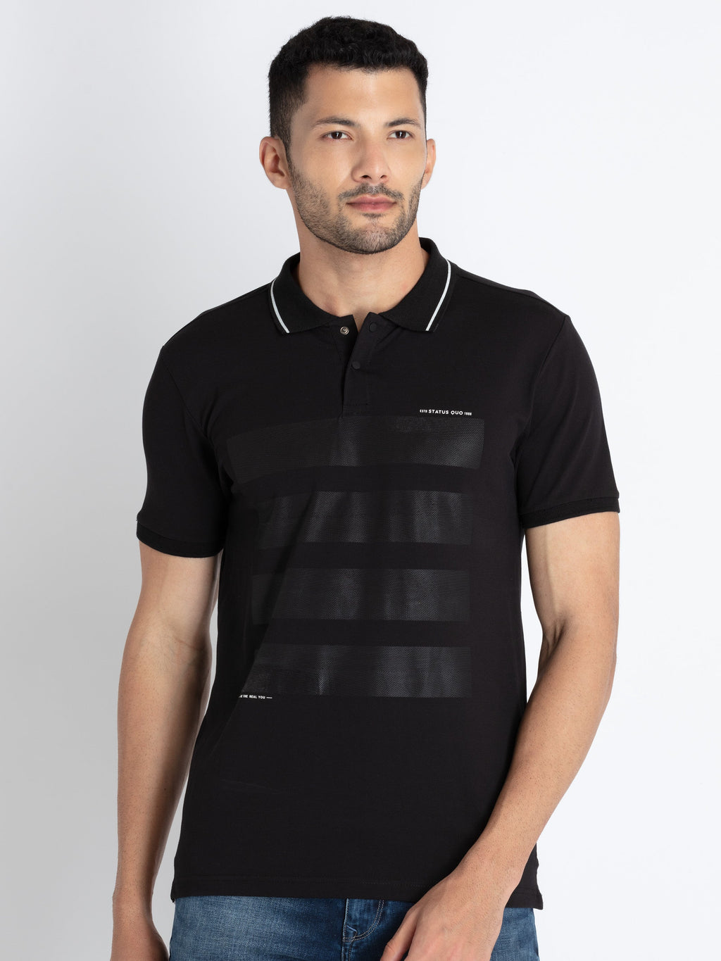 Printed polo t shirt