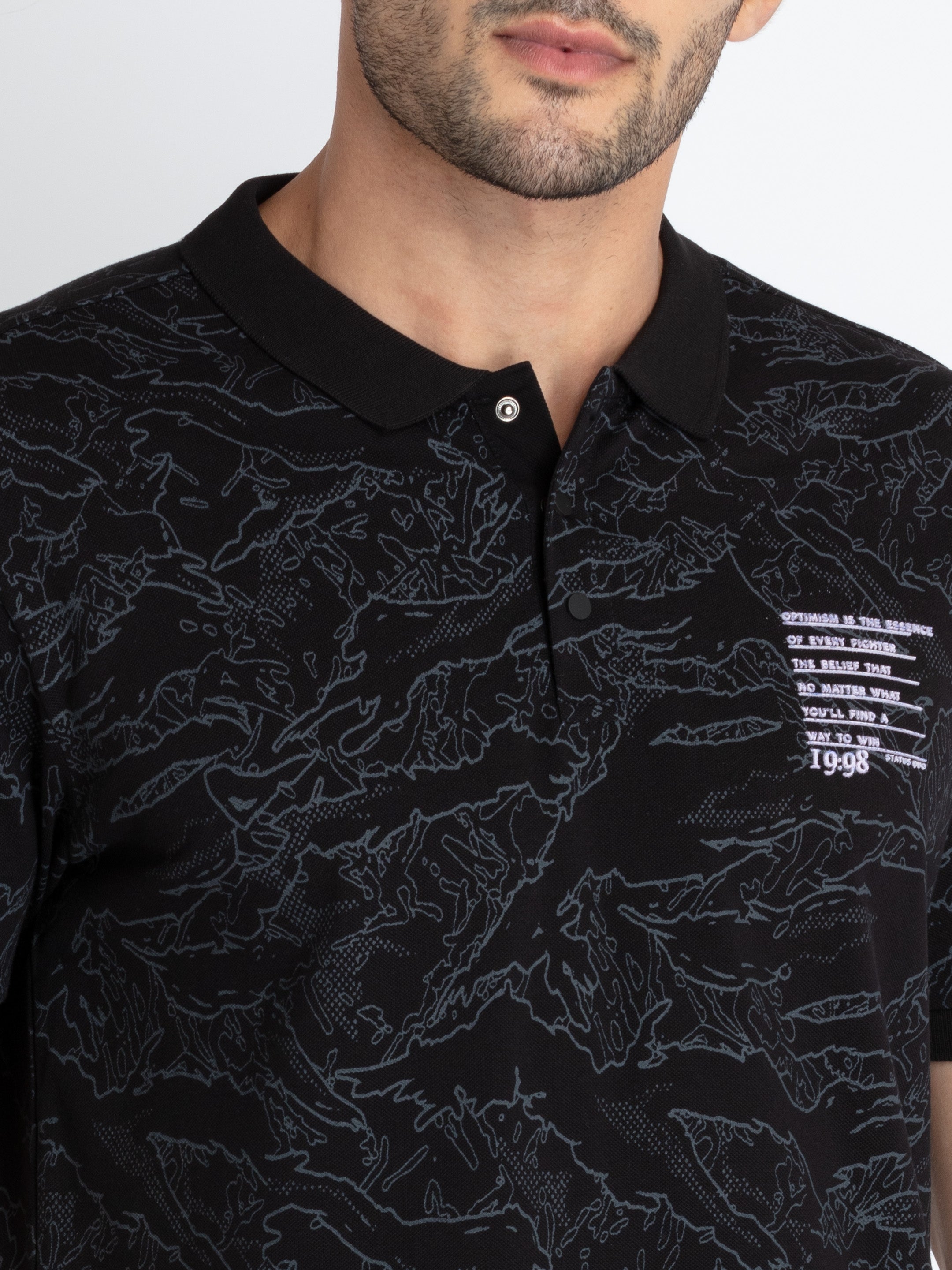 Mens All Over Printed Polo T-Shirt