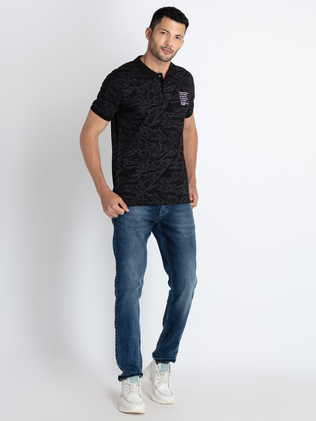 Mens All Over Printed Polo T-Shirt