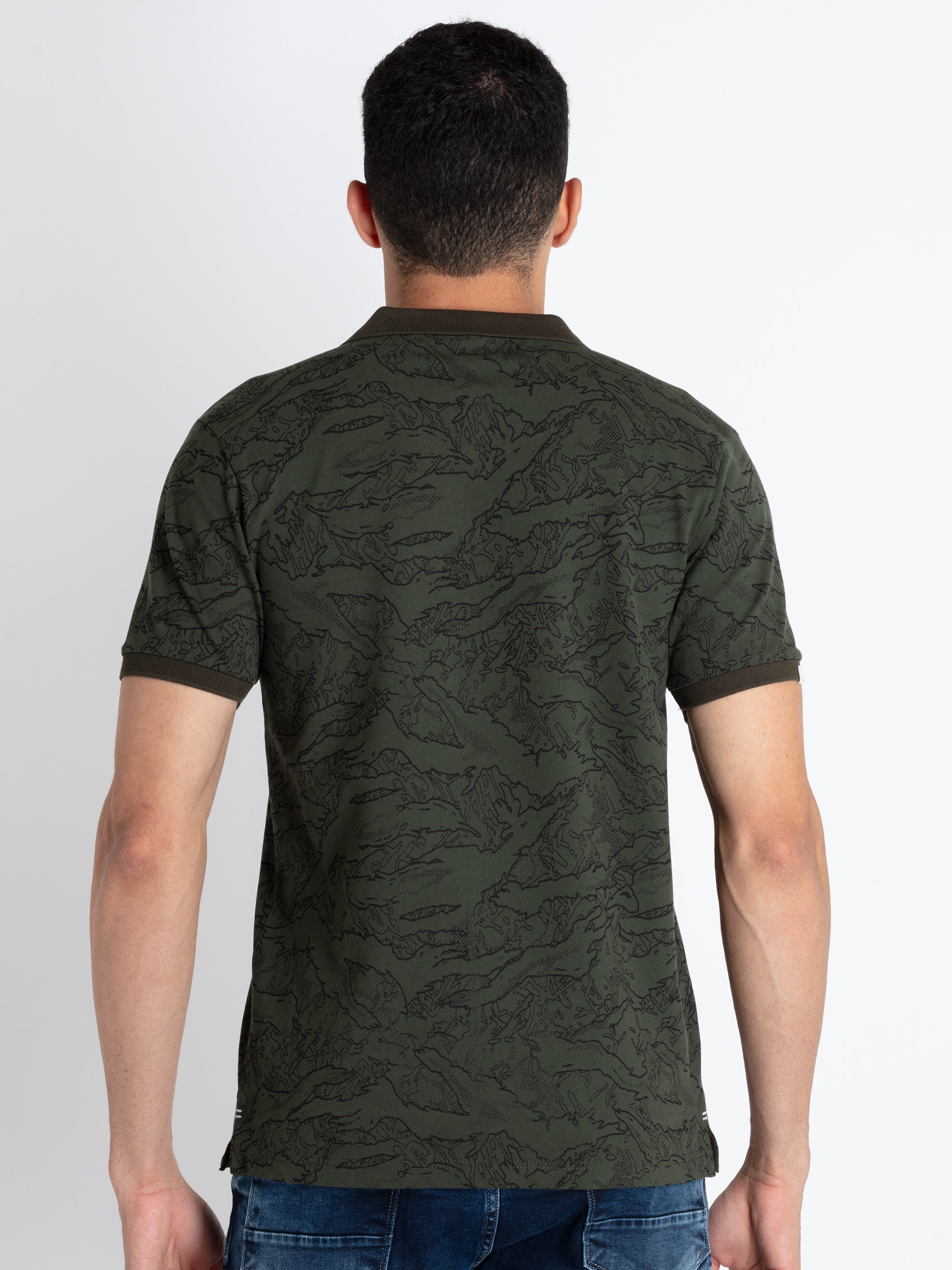 Mens All Over Printed Polo T-Shirt