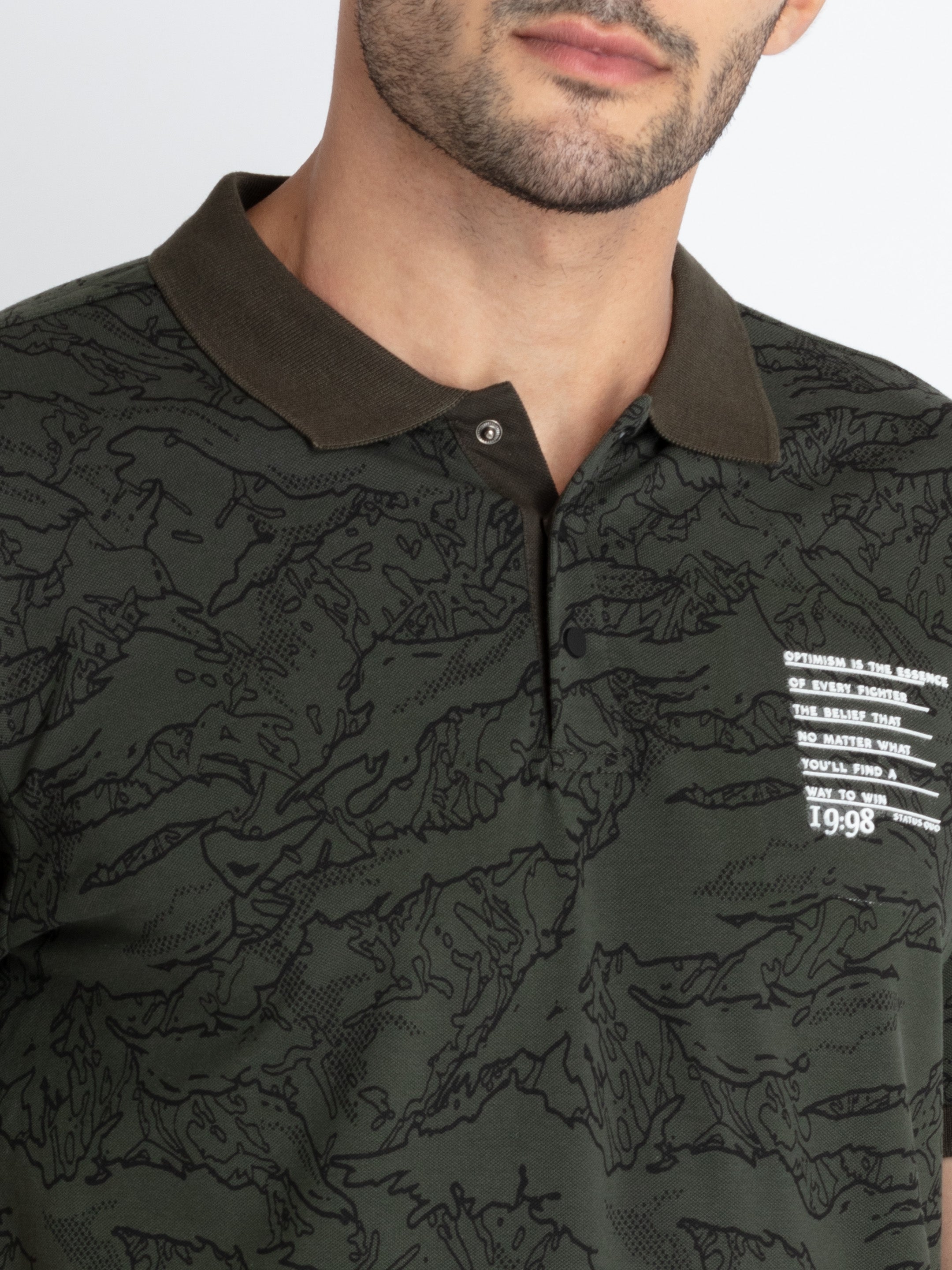 Mens All Over Printed Polo T-Shirt