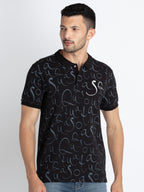 Printed polo t shirt