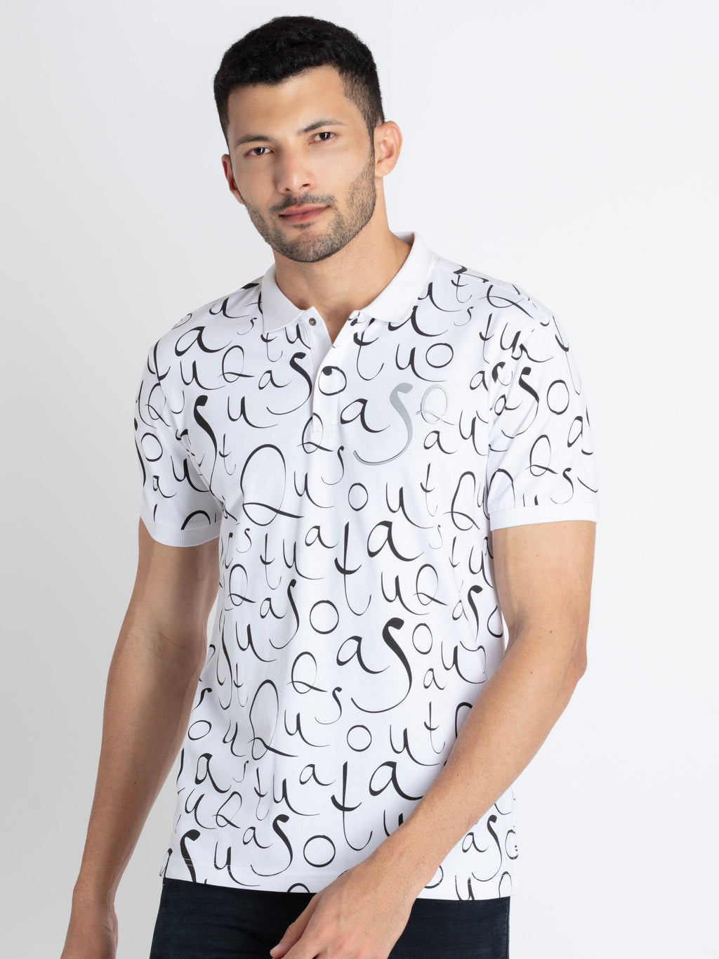 Printed polo t shirt