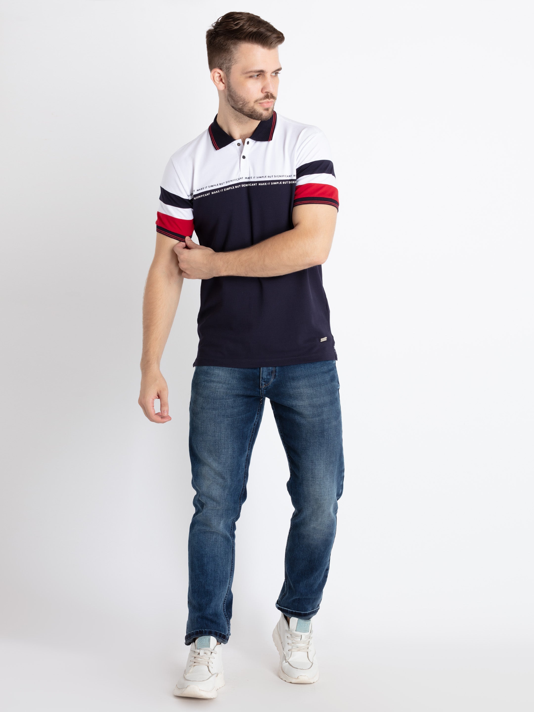 Mens Colorblocked Polo T-Shirt