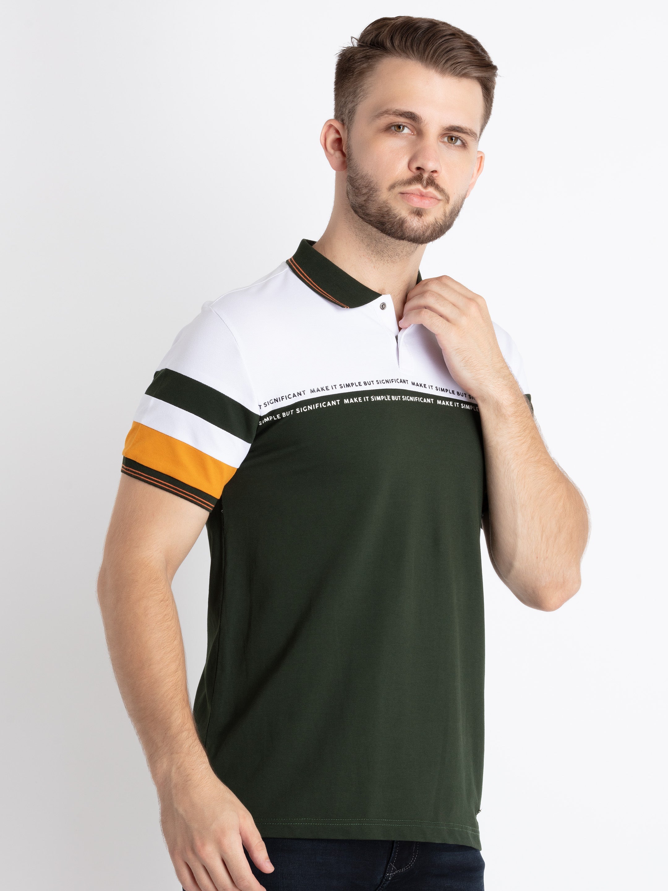 Mens Colorblocked Polo T-Shirt