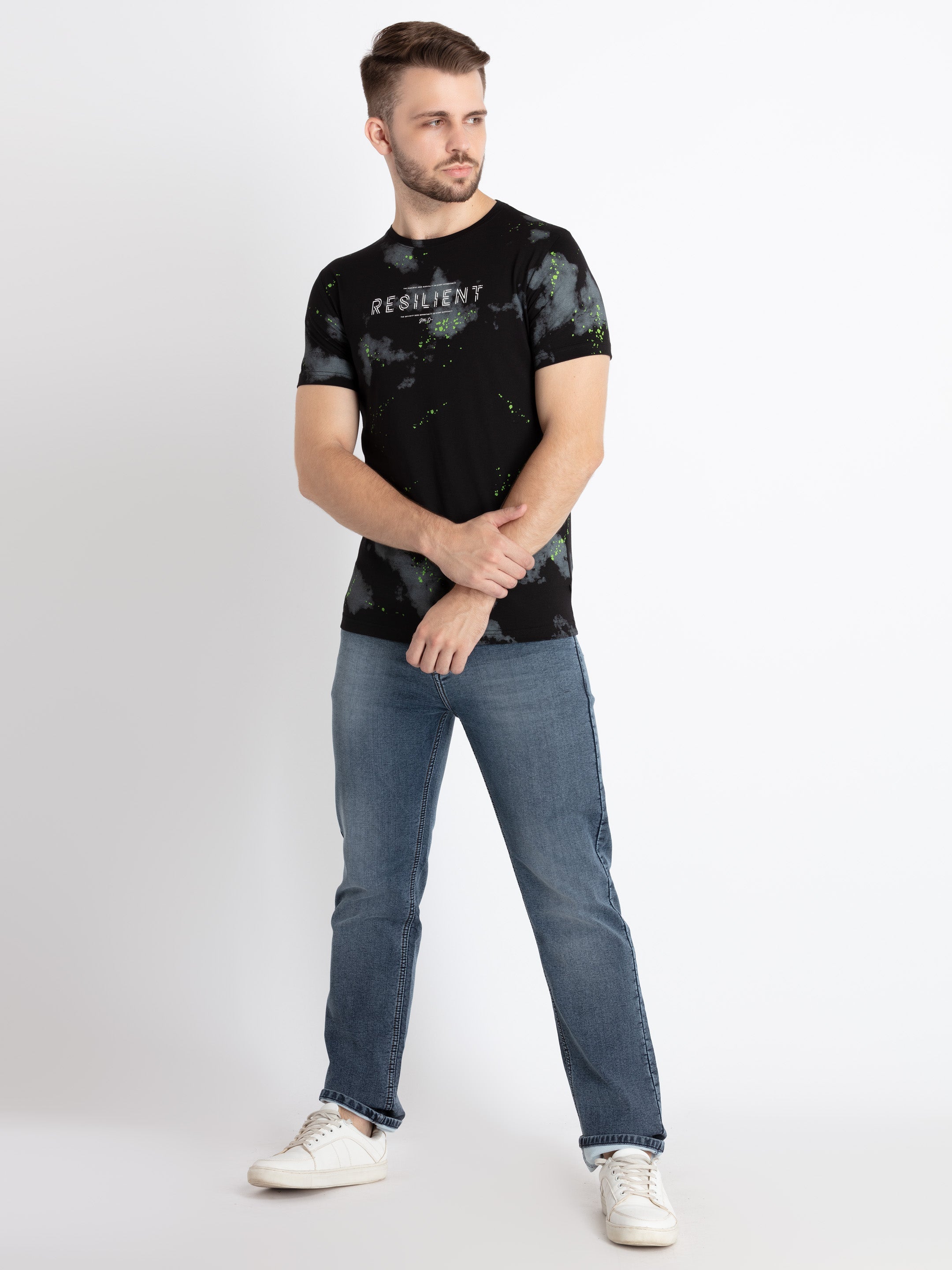 Mens Printed Round Neck T-Shirt