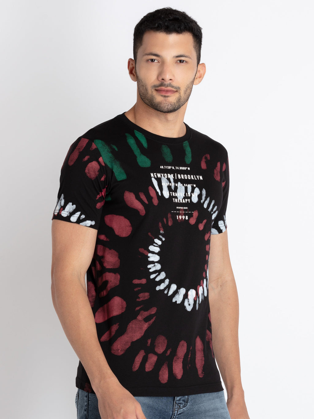 Mens All Over Print Round Neck T-Shirt