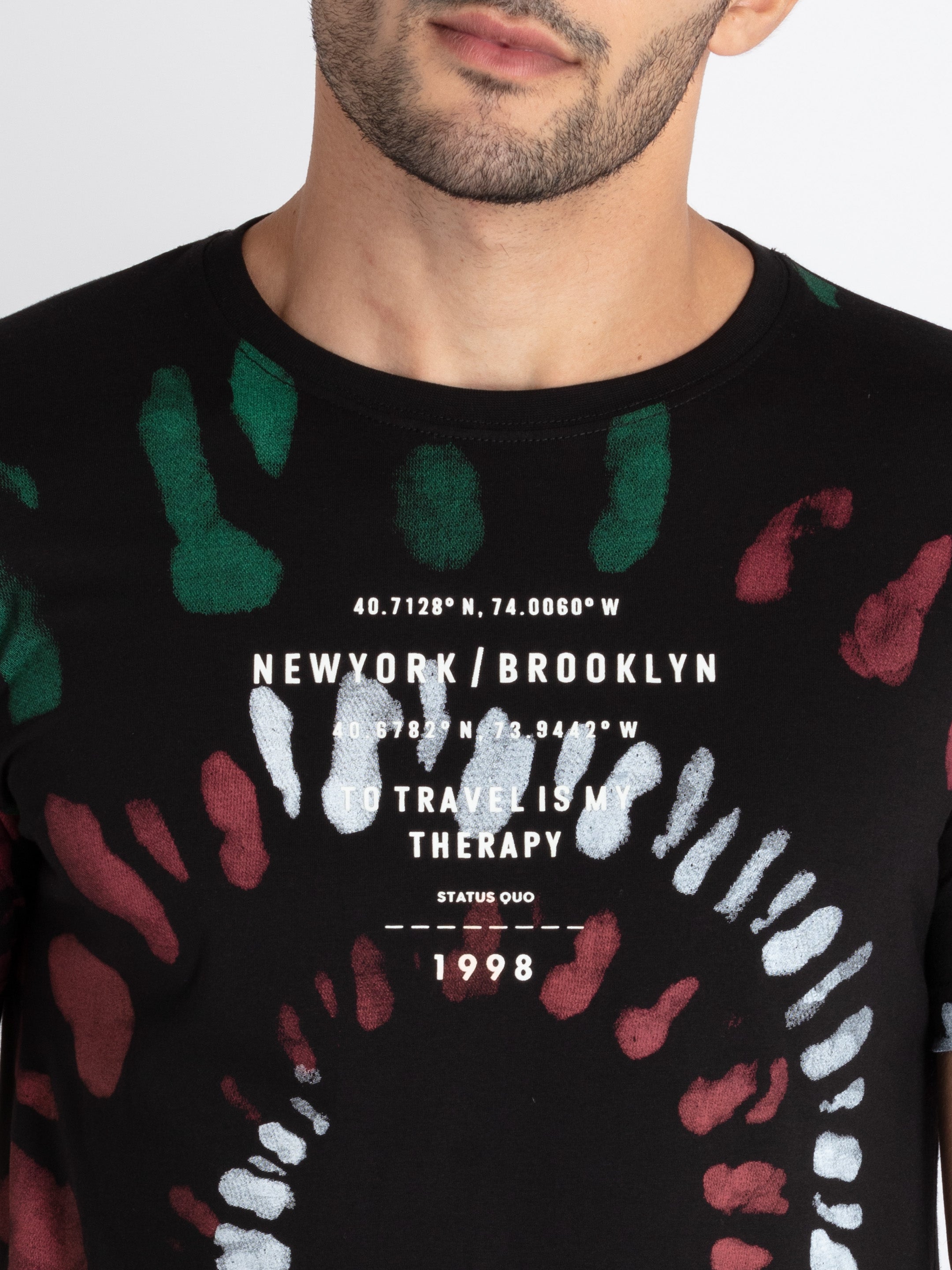 Mens All Over Print Round Neck T-Shirt