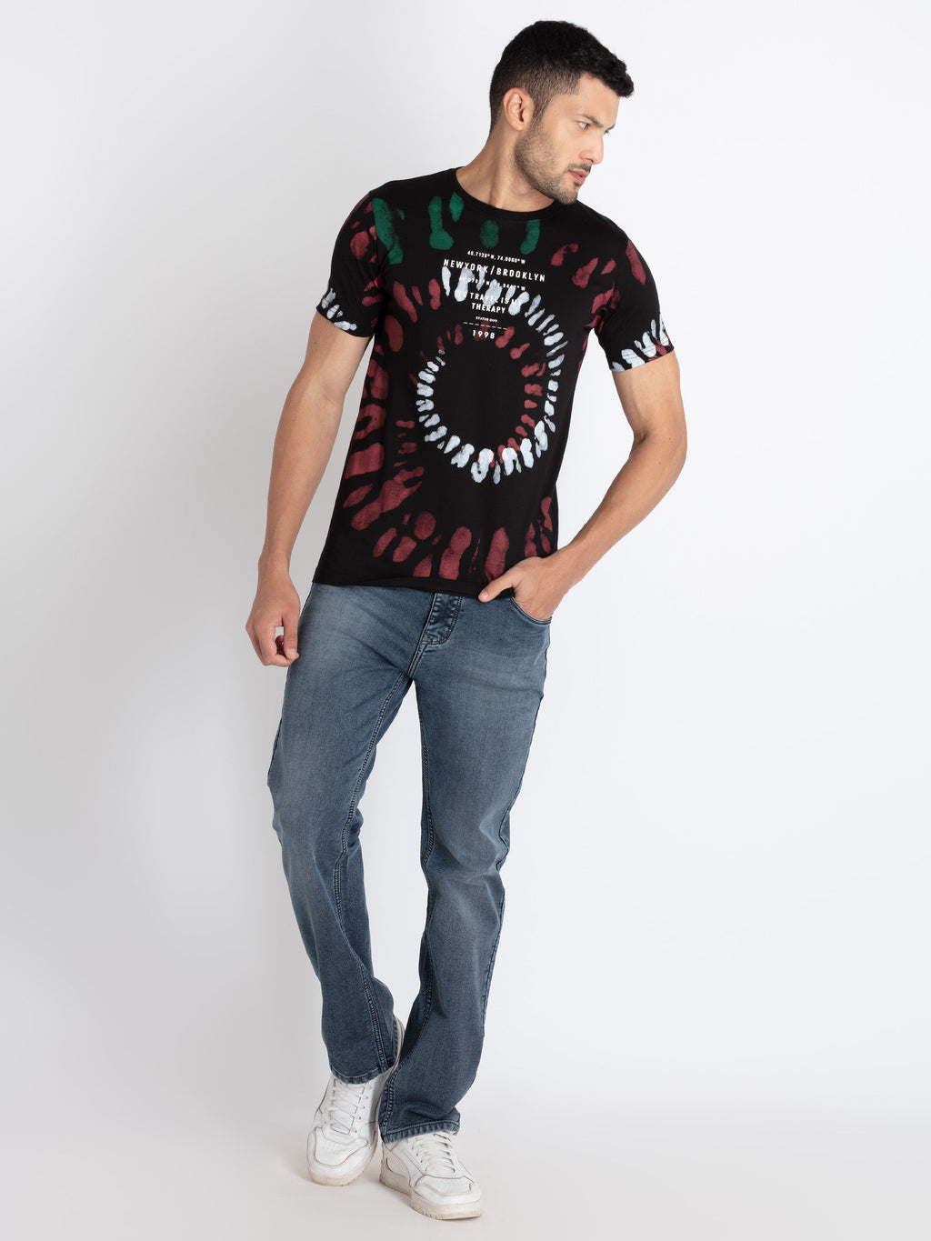 Mens All Over Print Round Neck T-Shirt