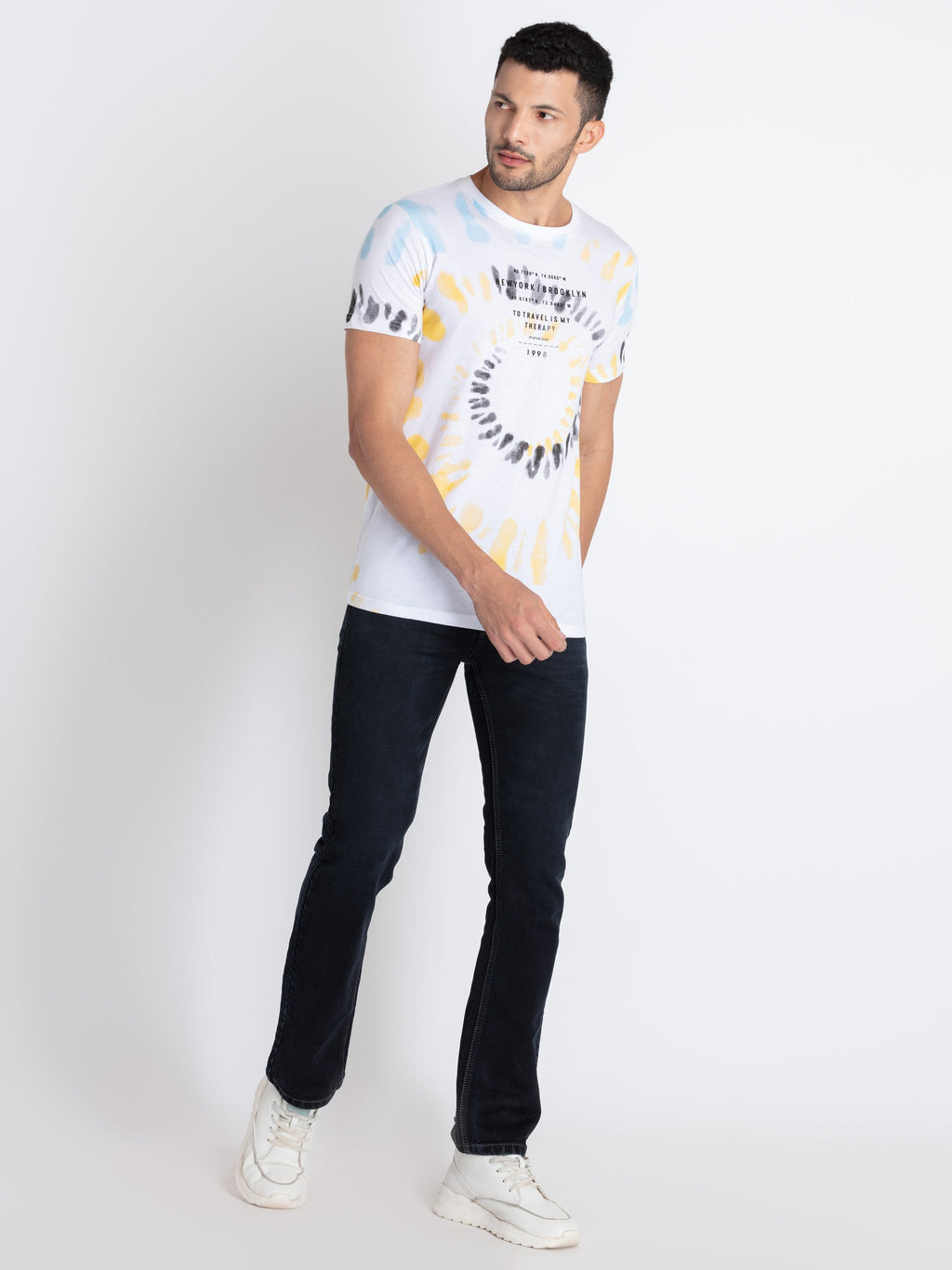 Mens All Over Print Round Neck T-Shirt