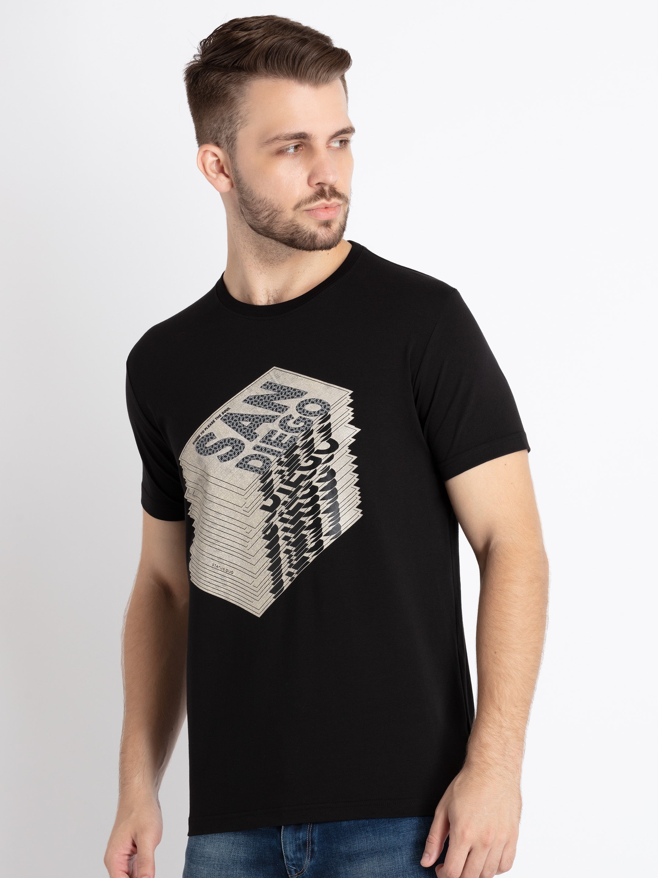 Mens Printed Round Neck T-Shirt Secondary image