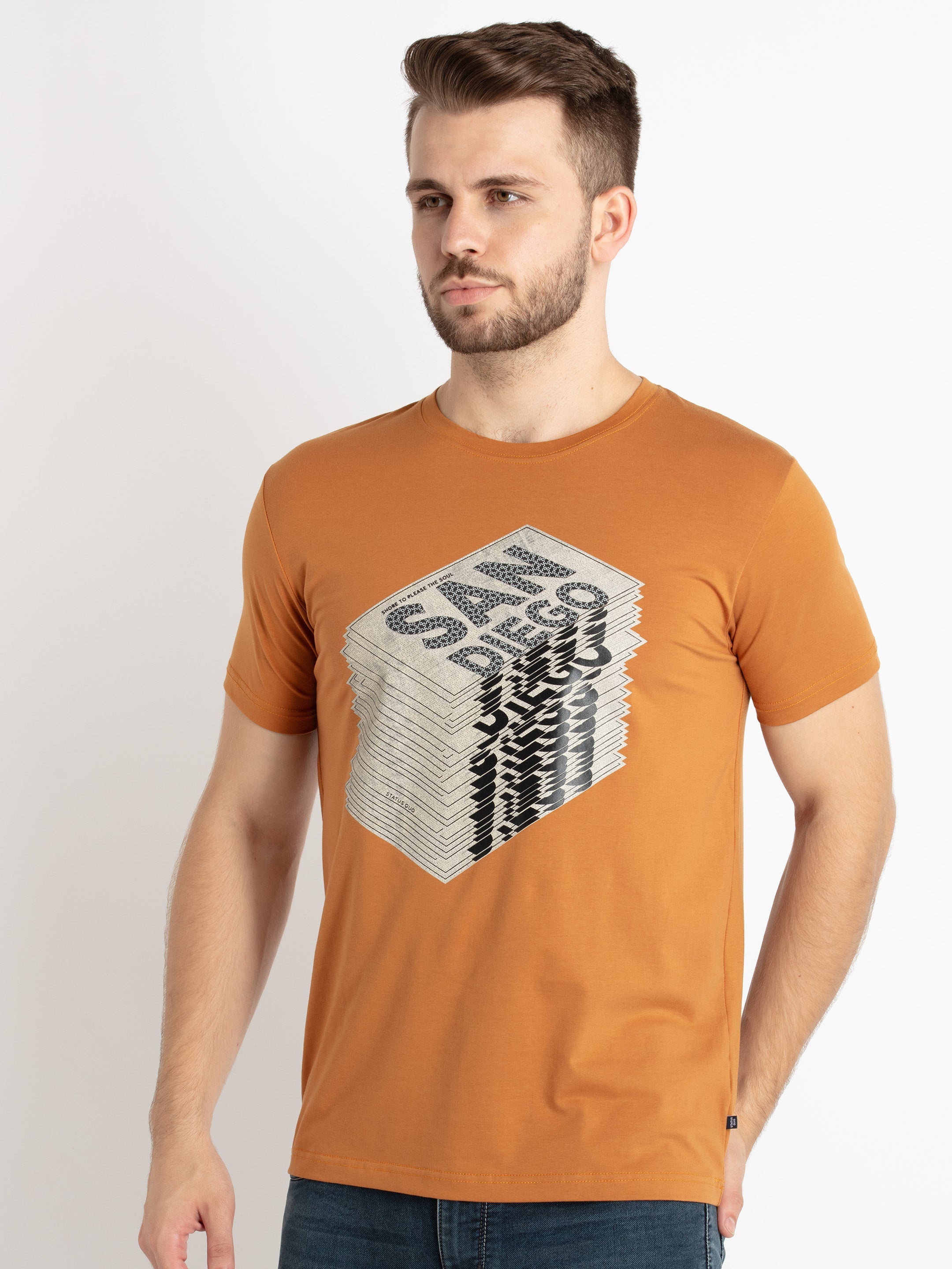 Mens Printed Round Neck T-Shirt Secondary image