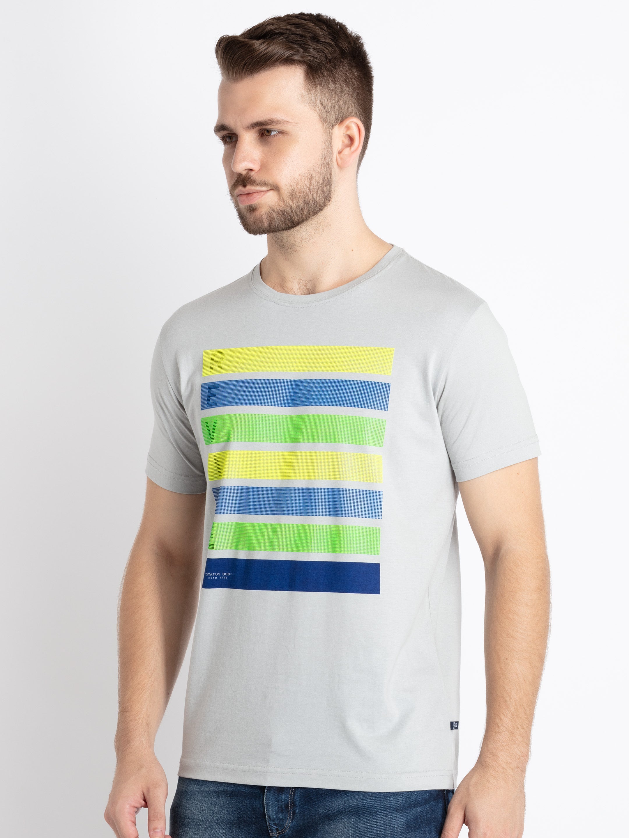 Mens Printed Round Neck T-Shirt
