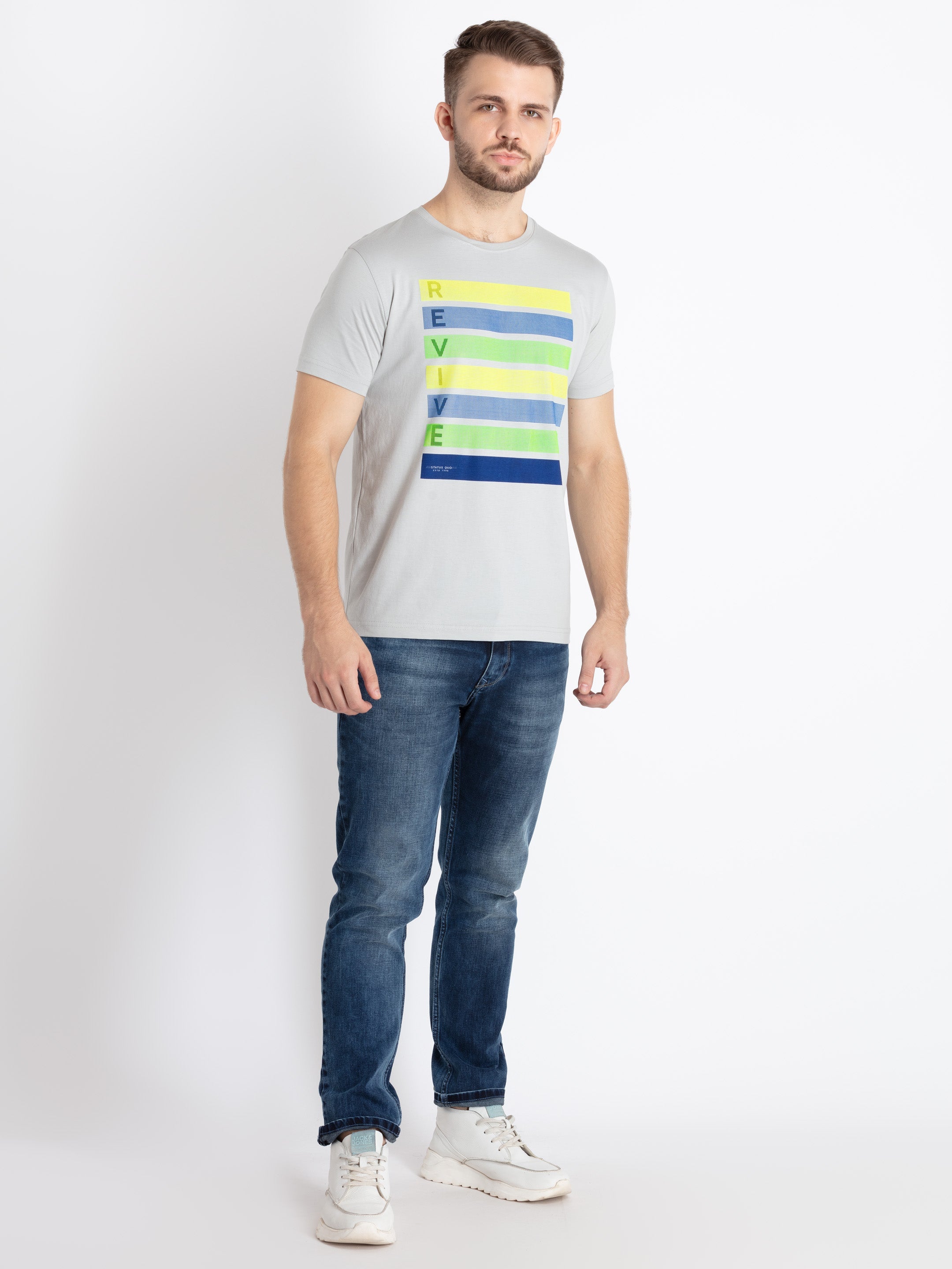 Mens Printed Round Neck T-Shirt