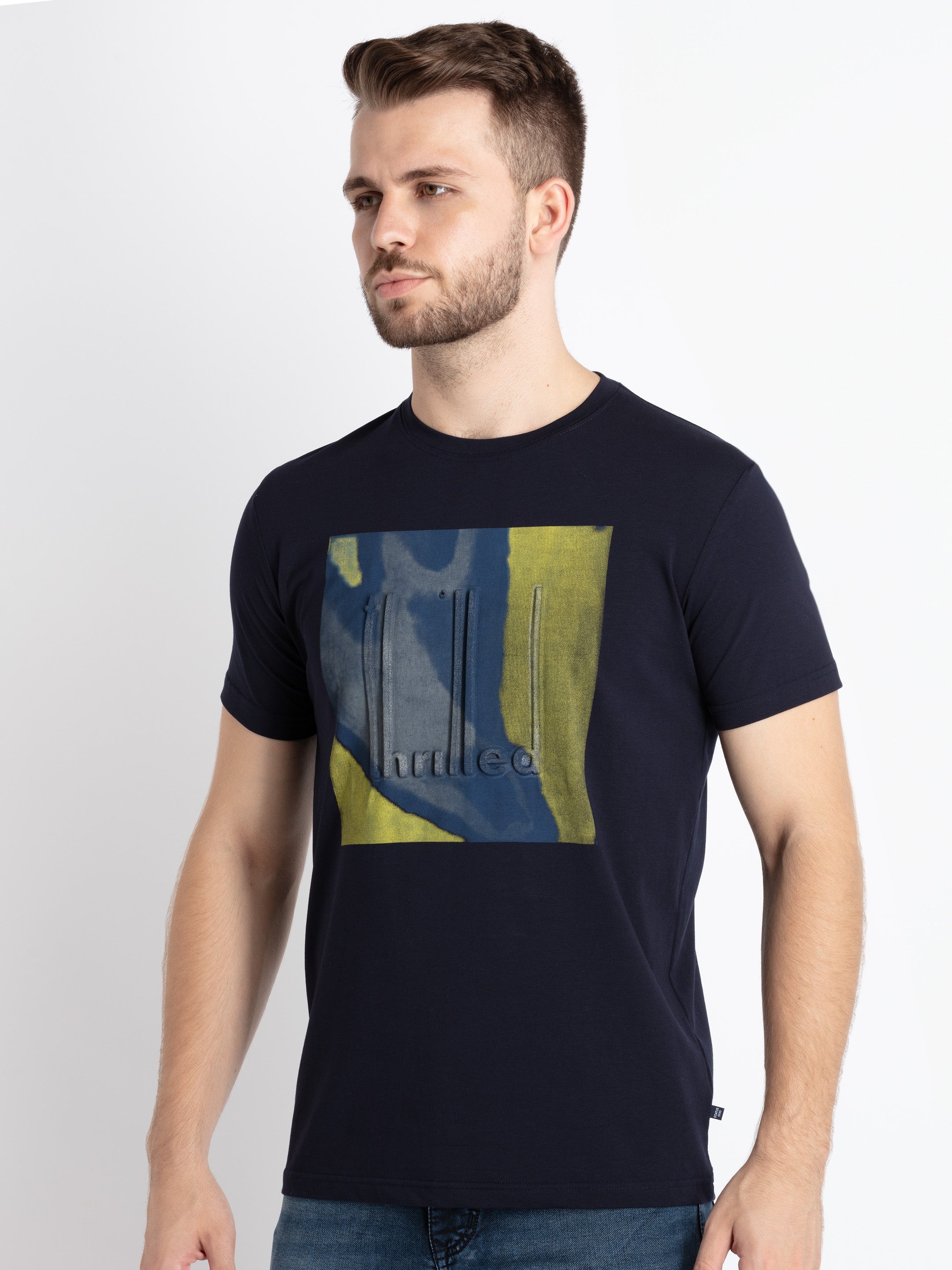 Mens Printed Round Neck T-Shirt