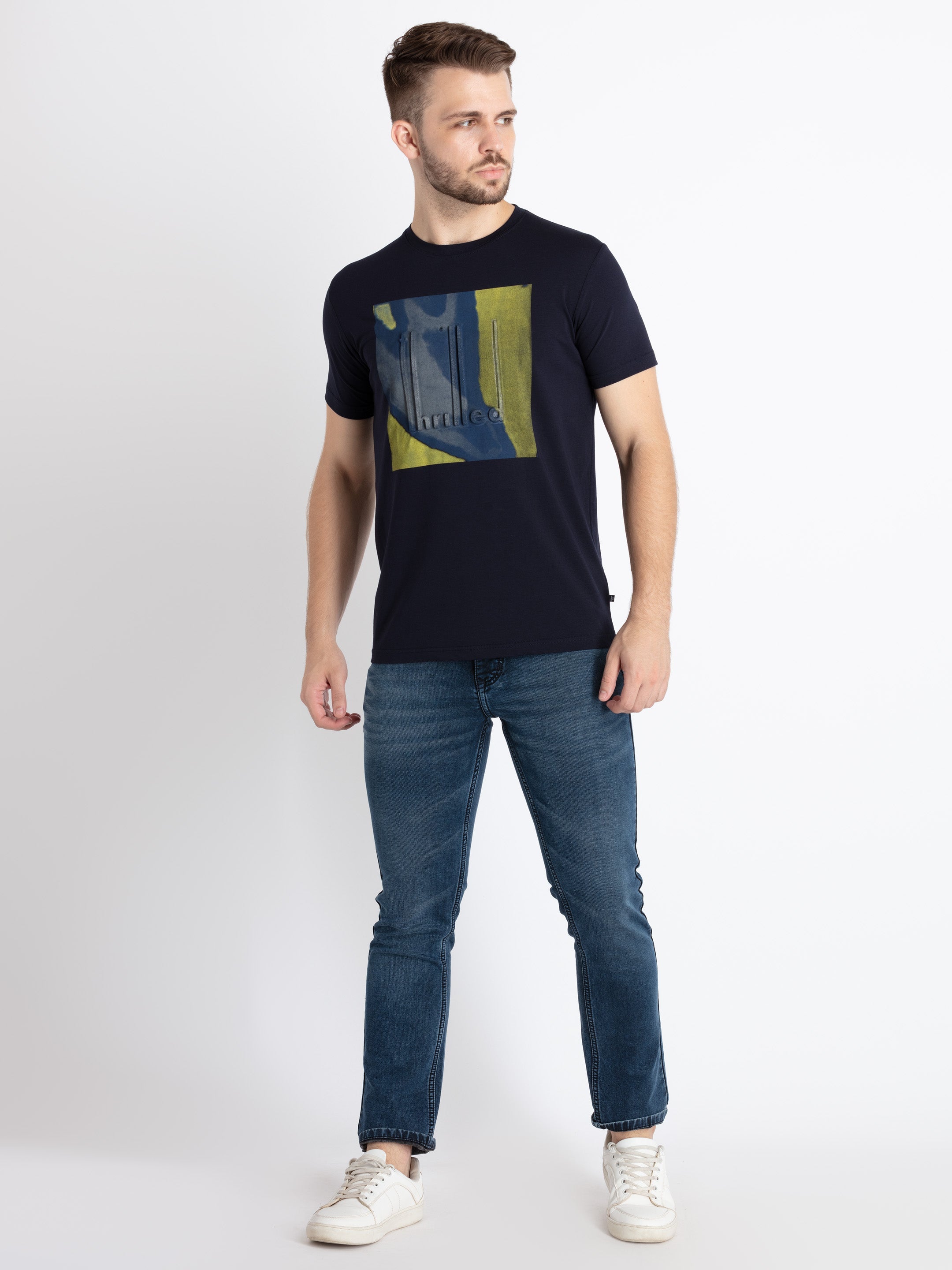 Mens Printed Round Neck T-Shirt