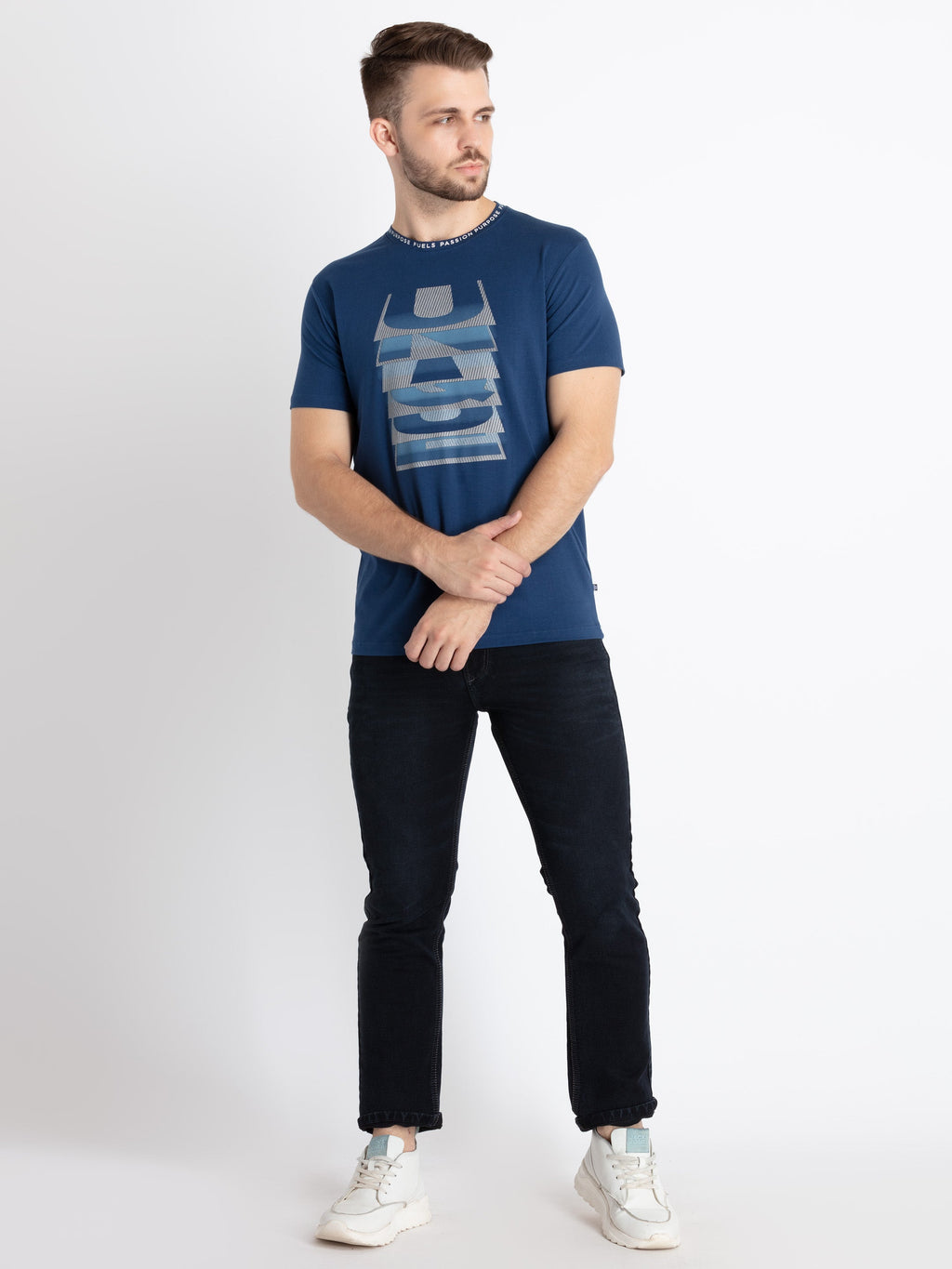 Mens Printed Round Neck T-Shirt