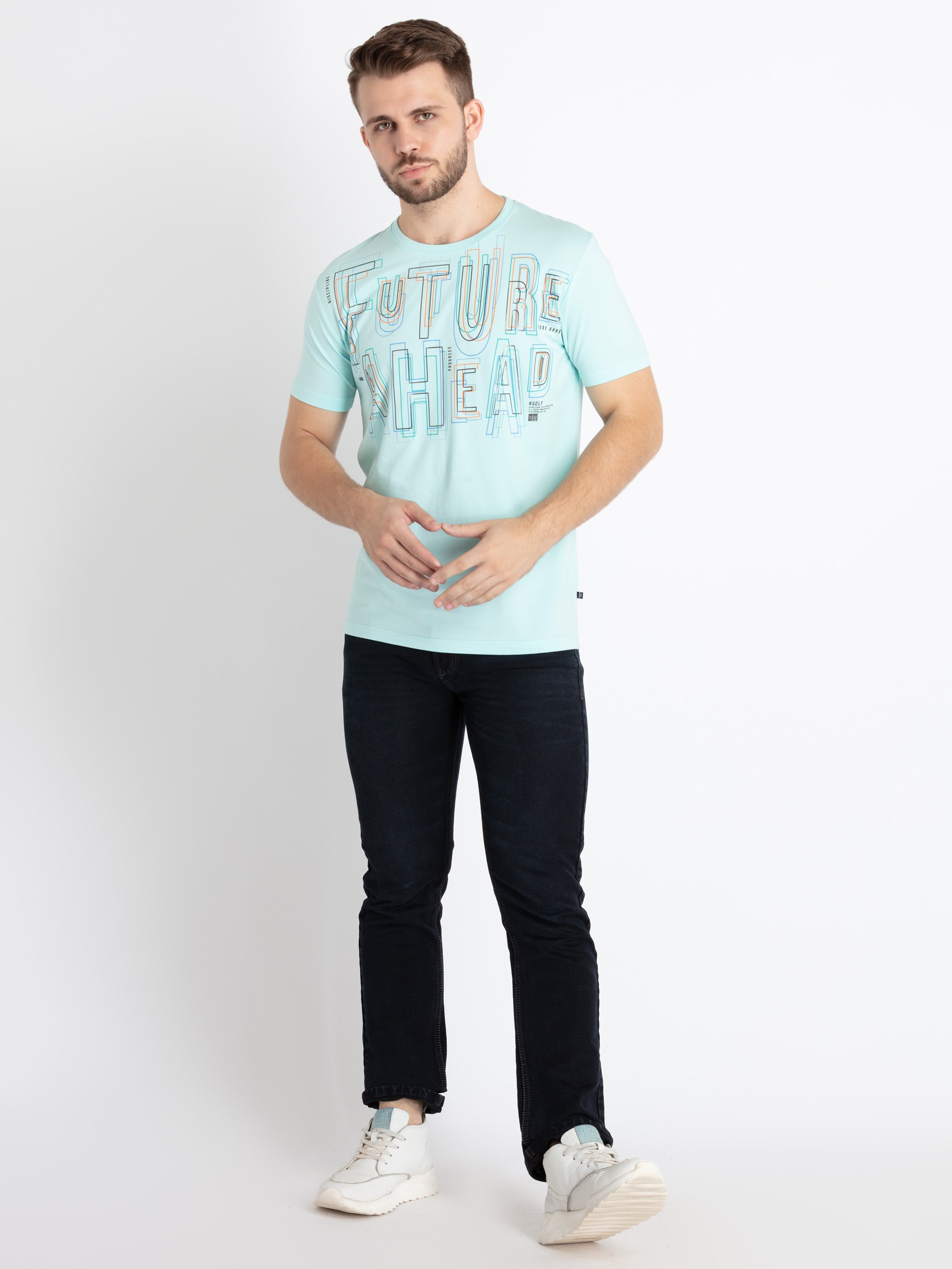 Mens Printed Round Neck T-Shirt
