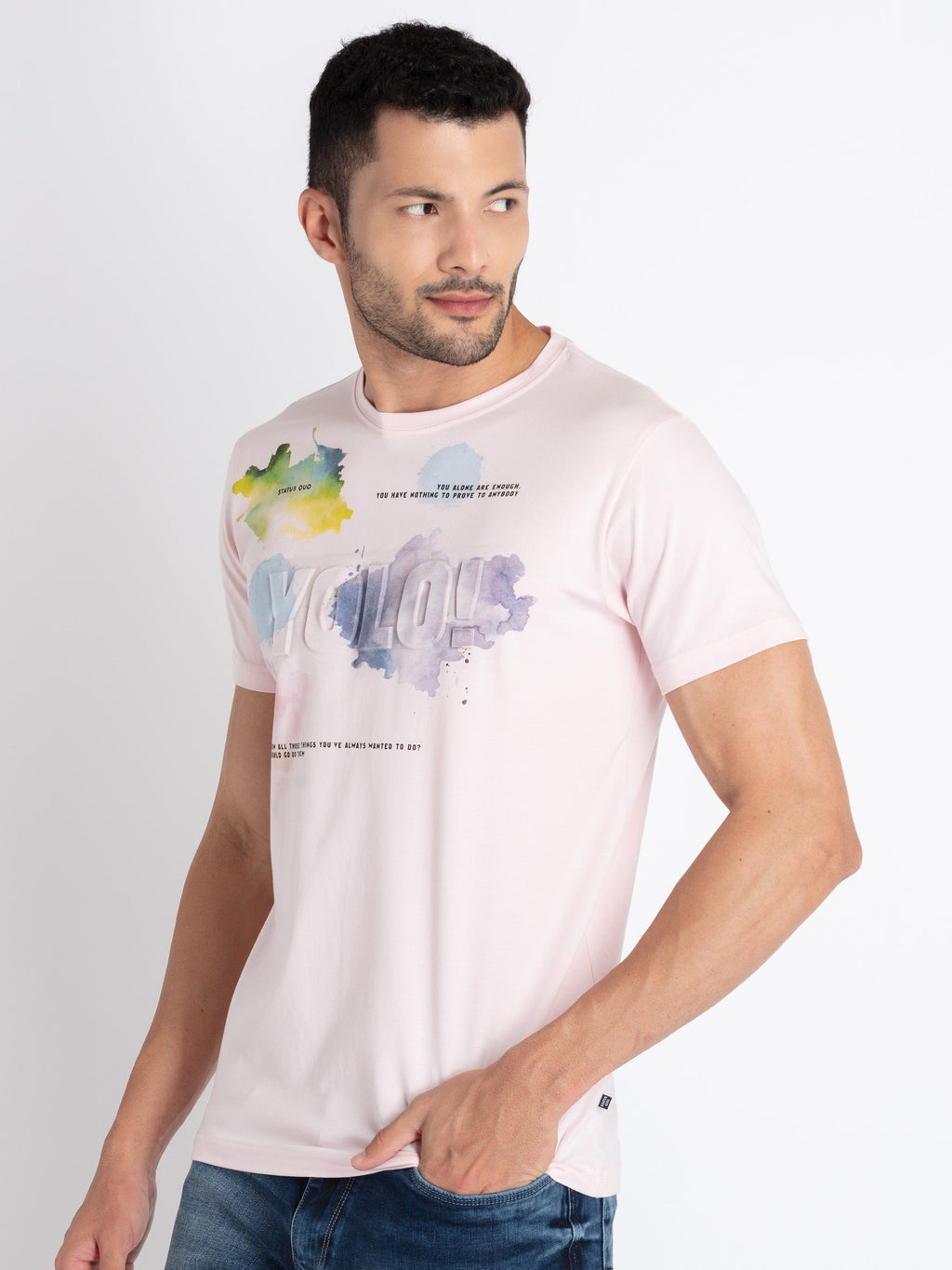 Mens Printed Round Neck T-Shirt