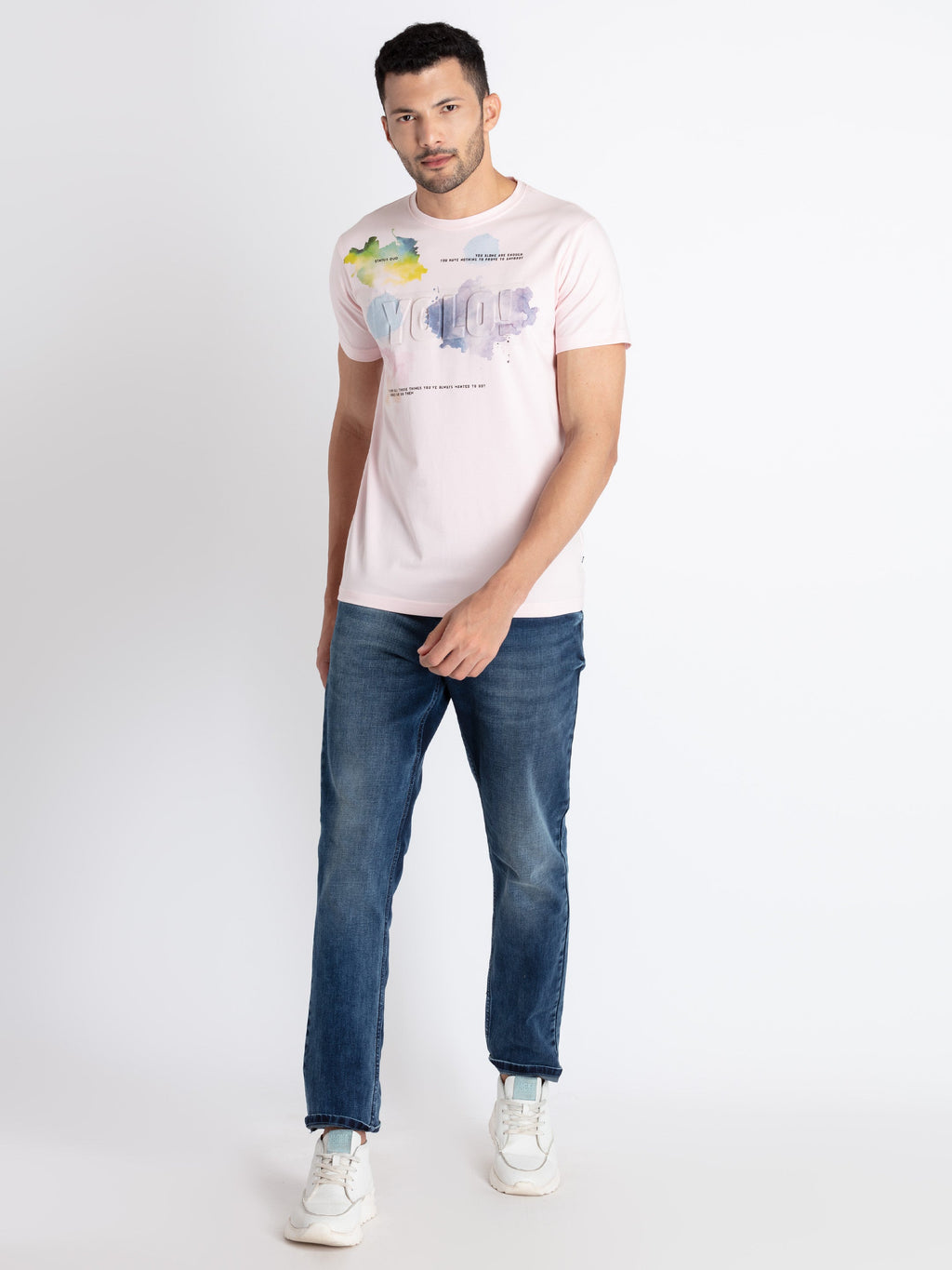 Mens Printed Round Neck T-Shirt