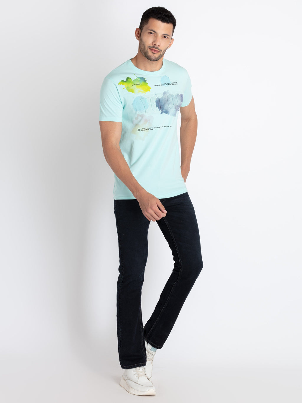 Mens Printed Round Neck T-Shirt