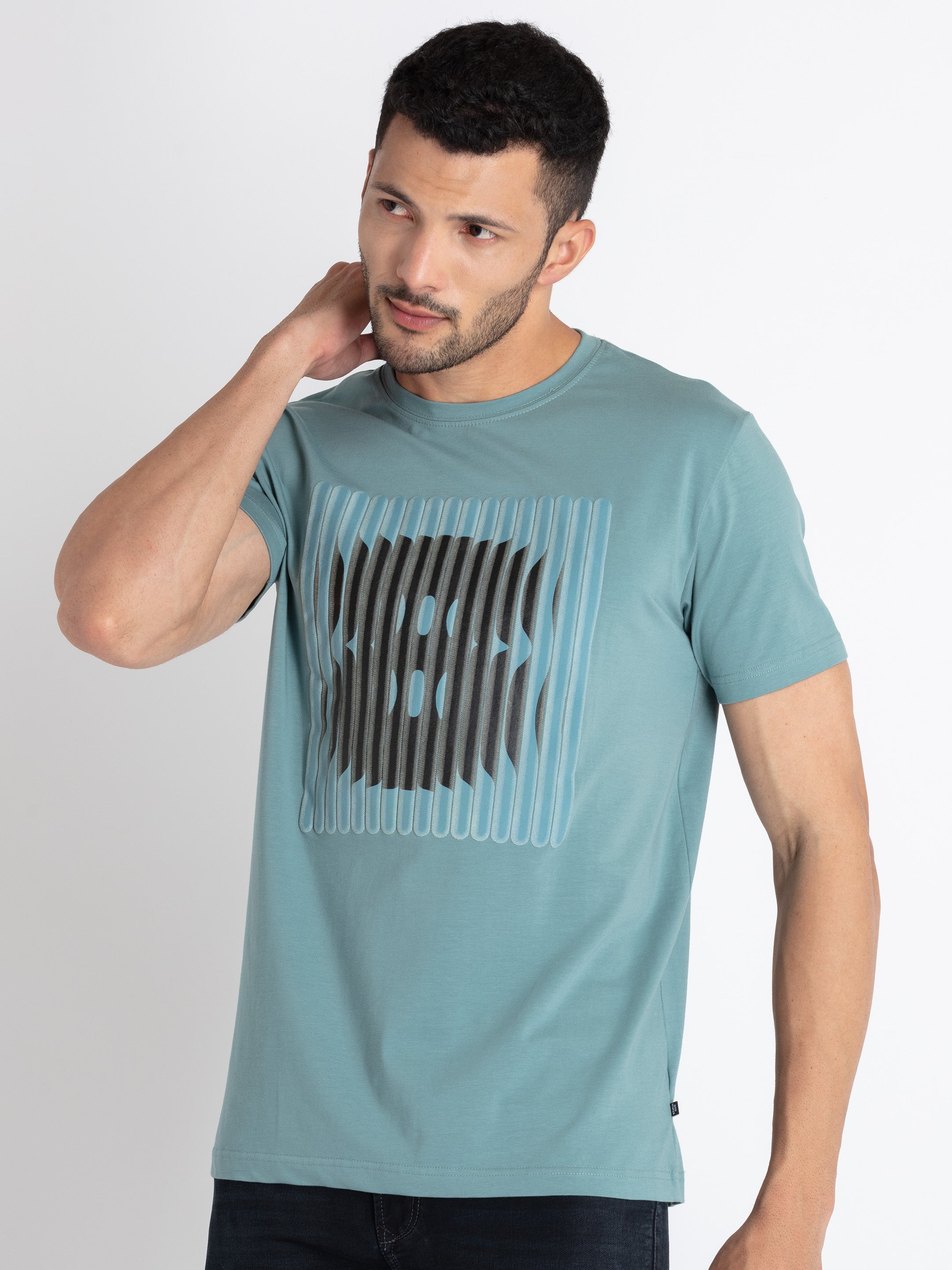 Mens Printed Round Neck T-Shirt Secondary image