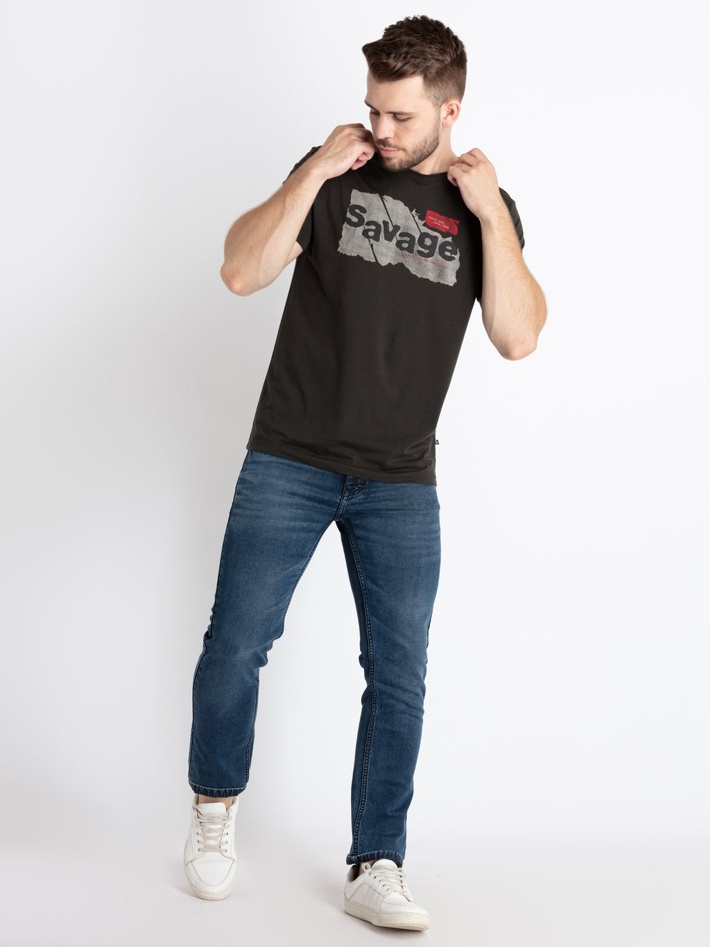 Mens Printed Round Neck T-Shirt