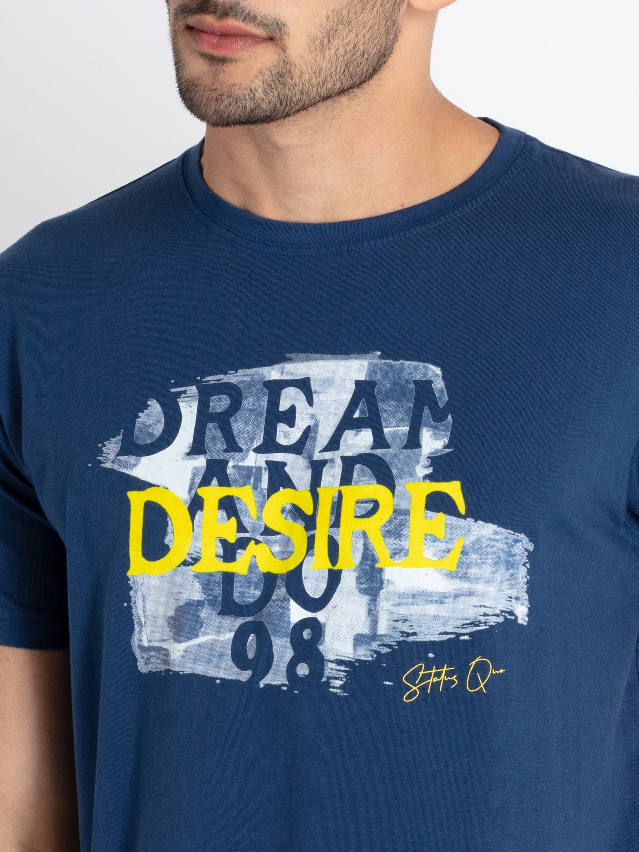 Mens Printed Round Neck T-Shirt