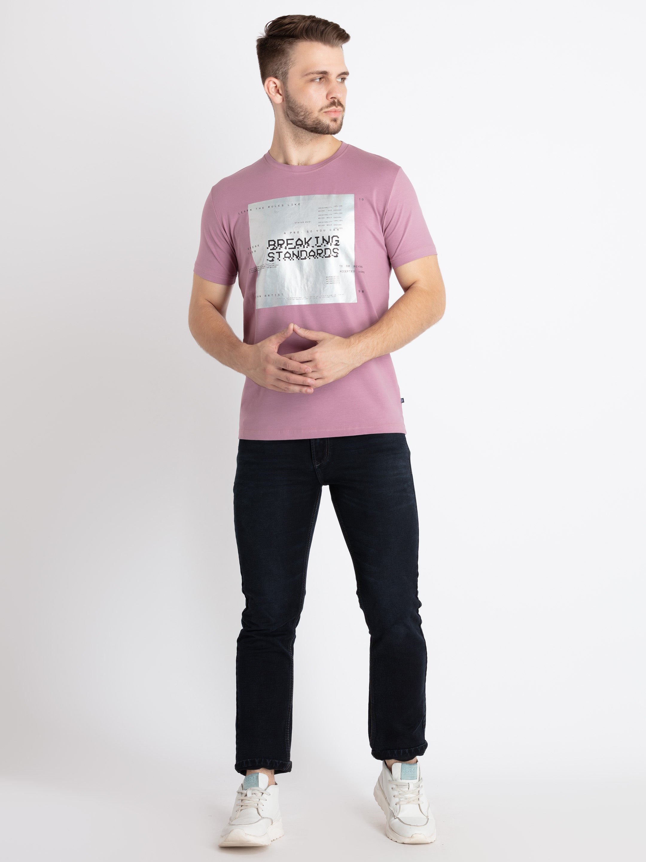 Mens Printed Round Neck T-Shirt