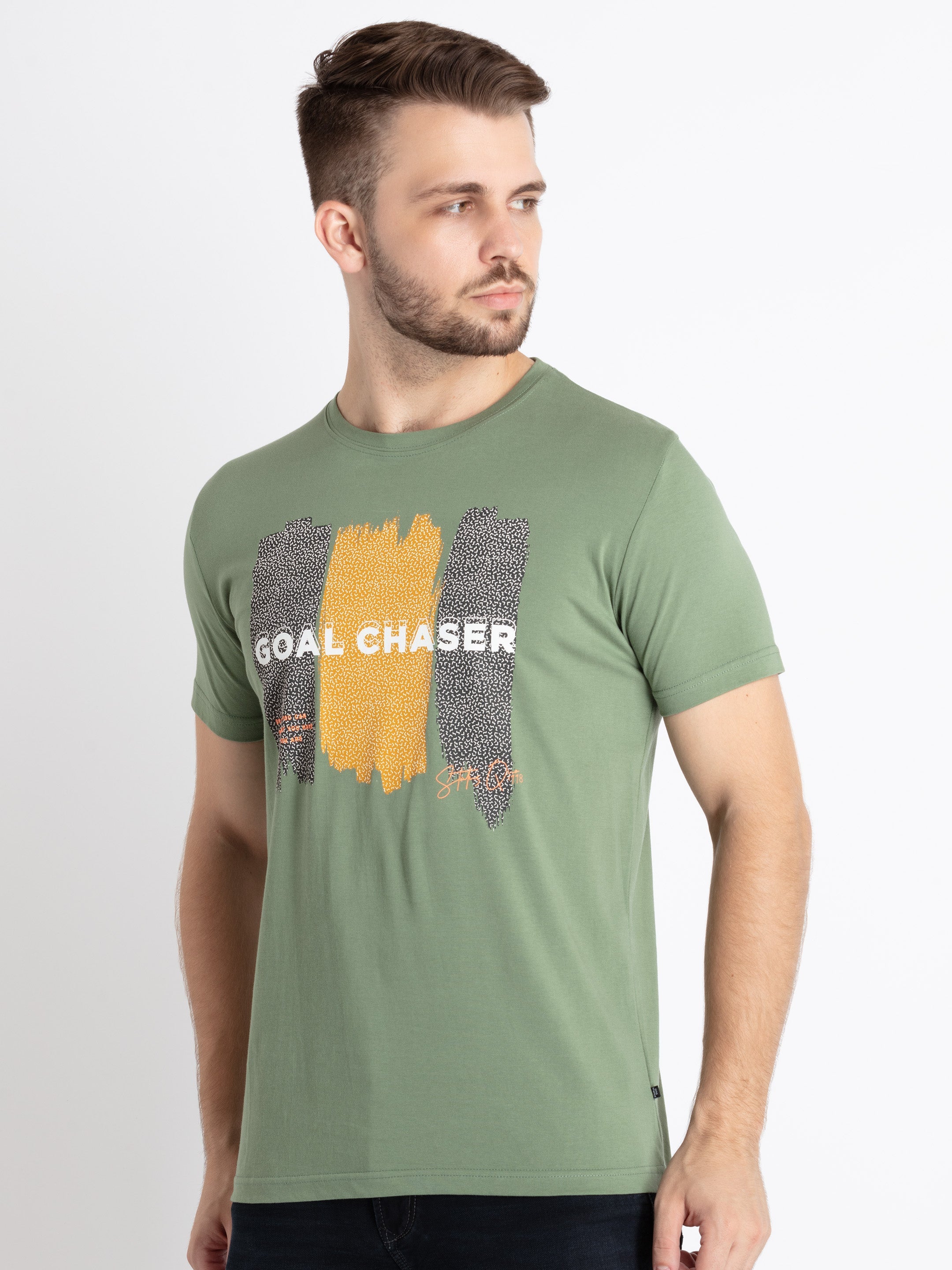 Mens Printed Round Neck T-Shirt