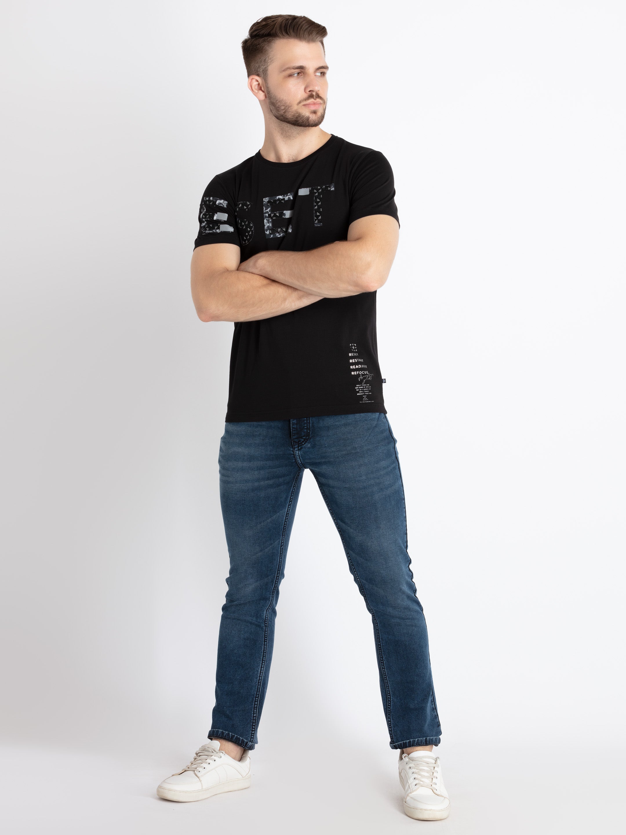 Mens Printed Round Neck T-Shirt
