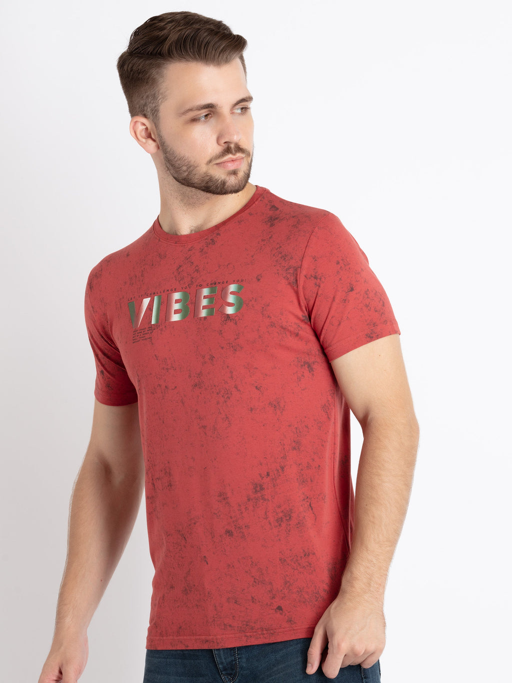 Mens Printed Round Neck T-Shirt