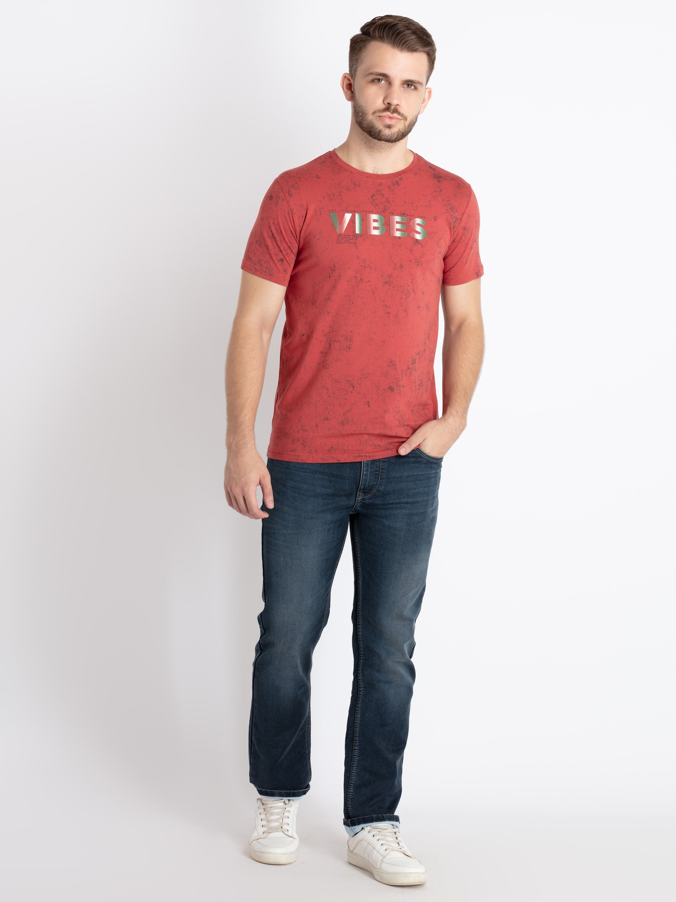 Mens Printed Round Neck T-Shirt
