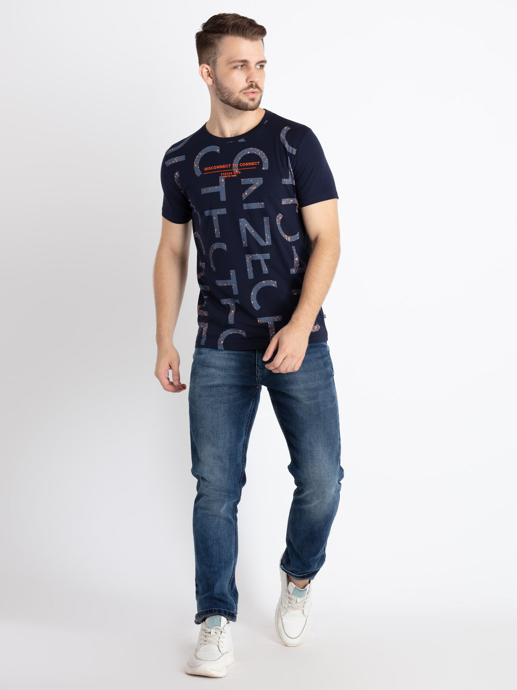 Mens Printed Round Neck T-Shirt