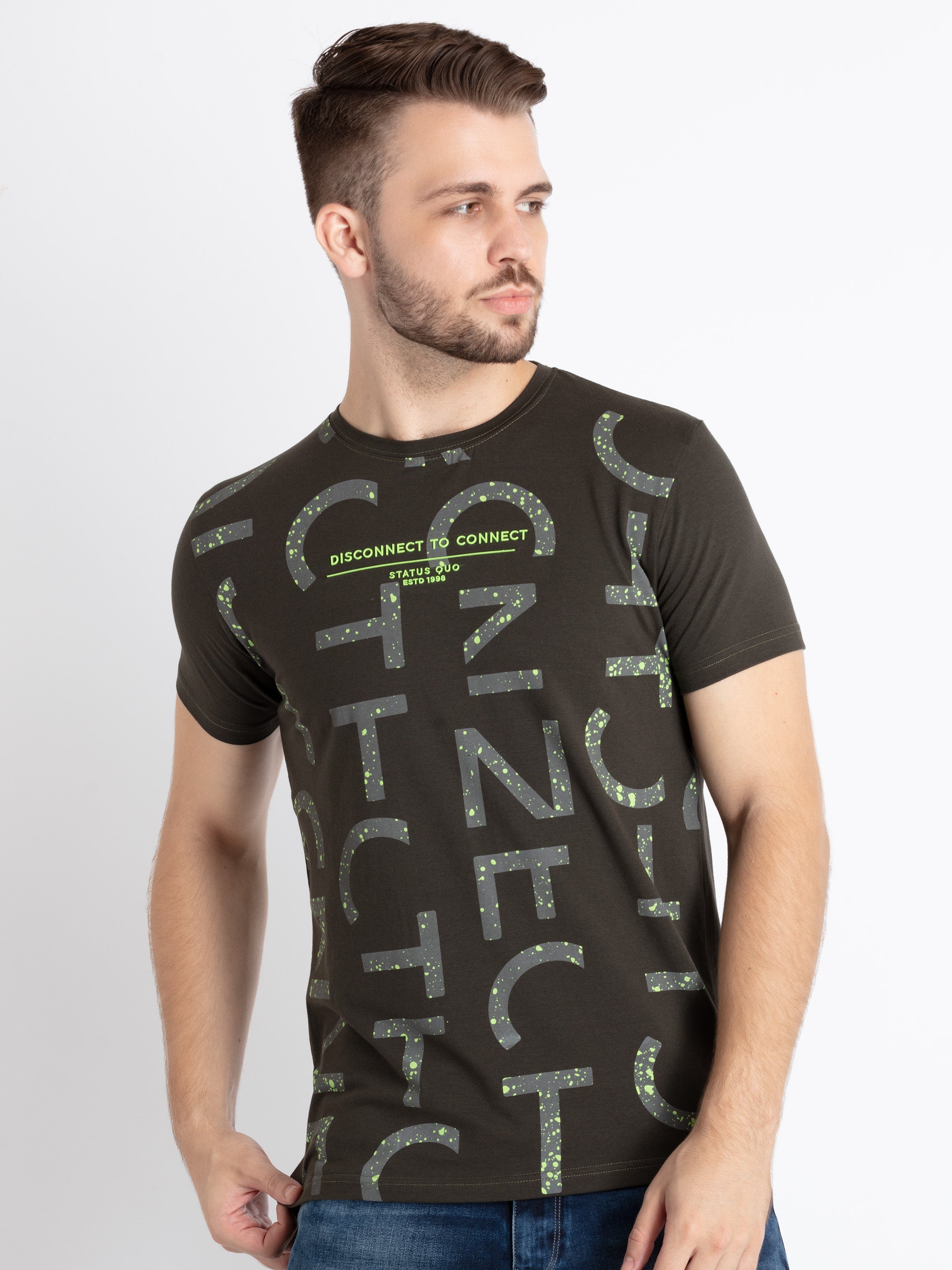 Men's Printed Round Neck T-Shirt Secondary image