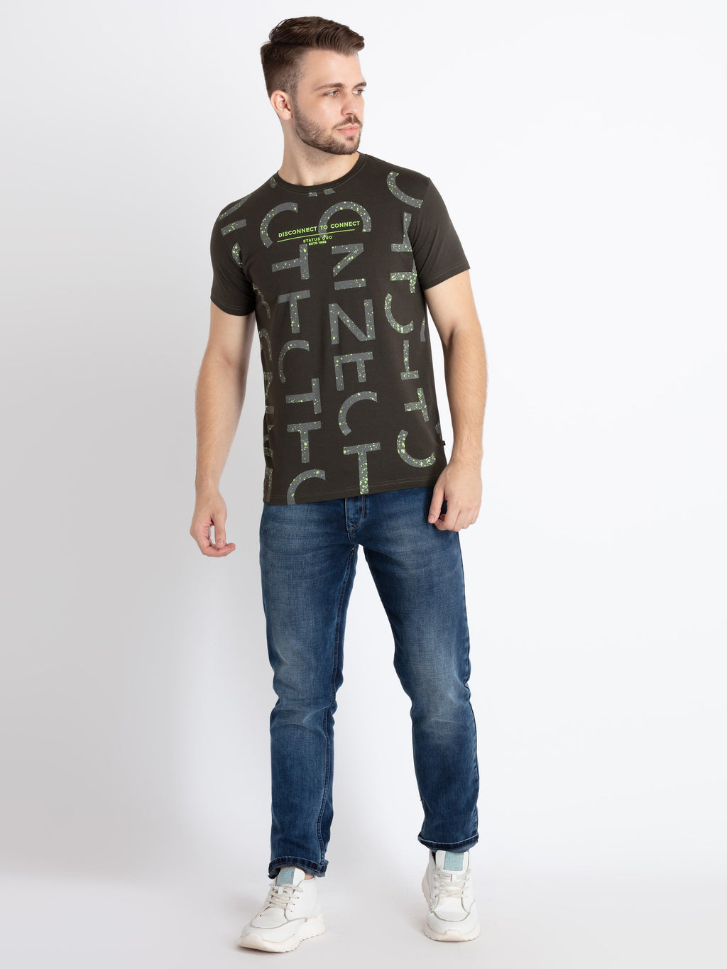 Men's Printed Round Neck T-Shirt