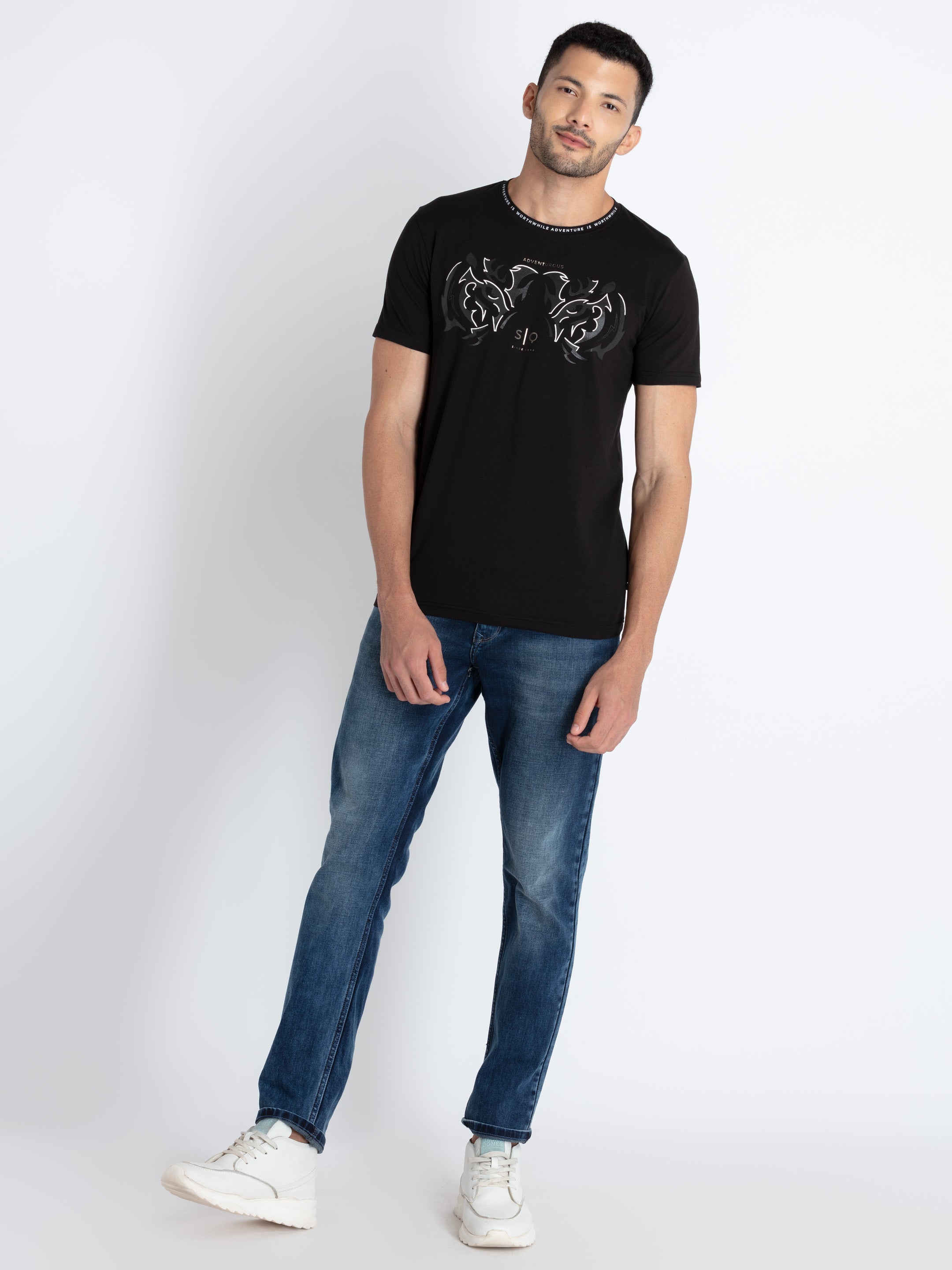 Mens Printed Round Neck T-Shirt